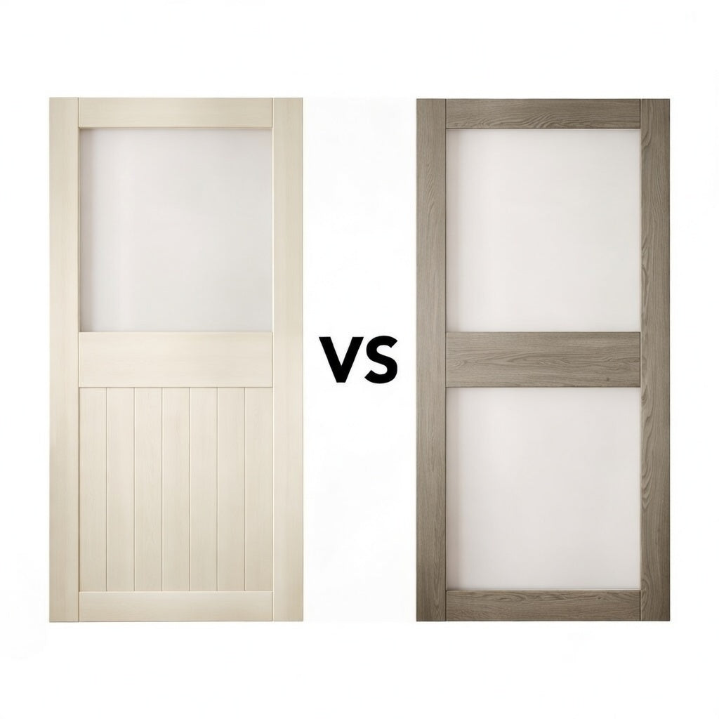 Half Lite vs 2 Lite Glass Barn Door What’s the Difference