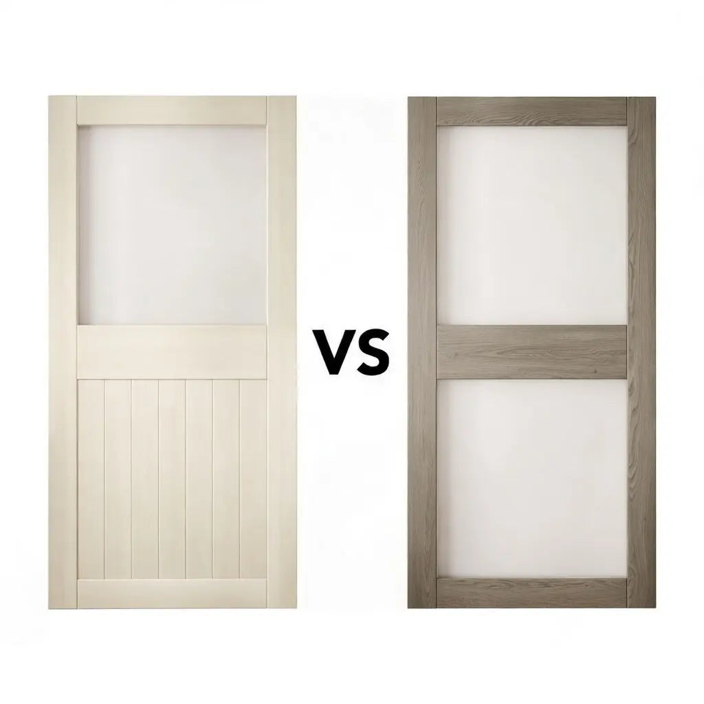 Half Lite vs 2 Lite Glass Barn Door What’s the Difference