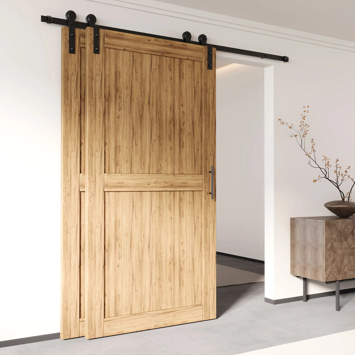 How to Install Single-Track Bypass Barn Door Hardware - Homacer