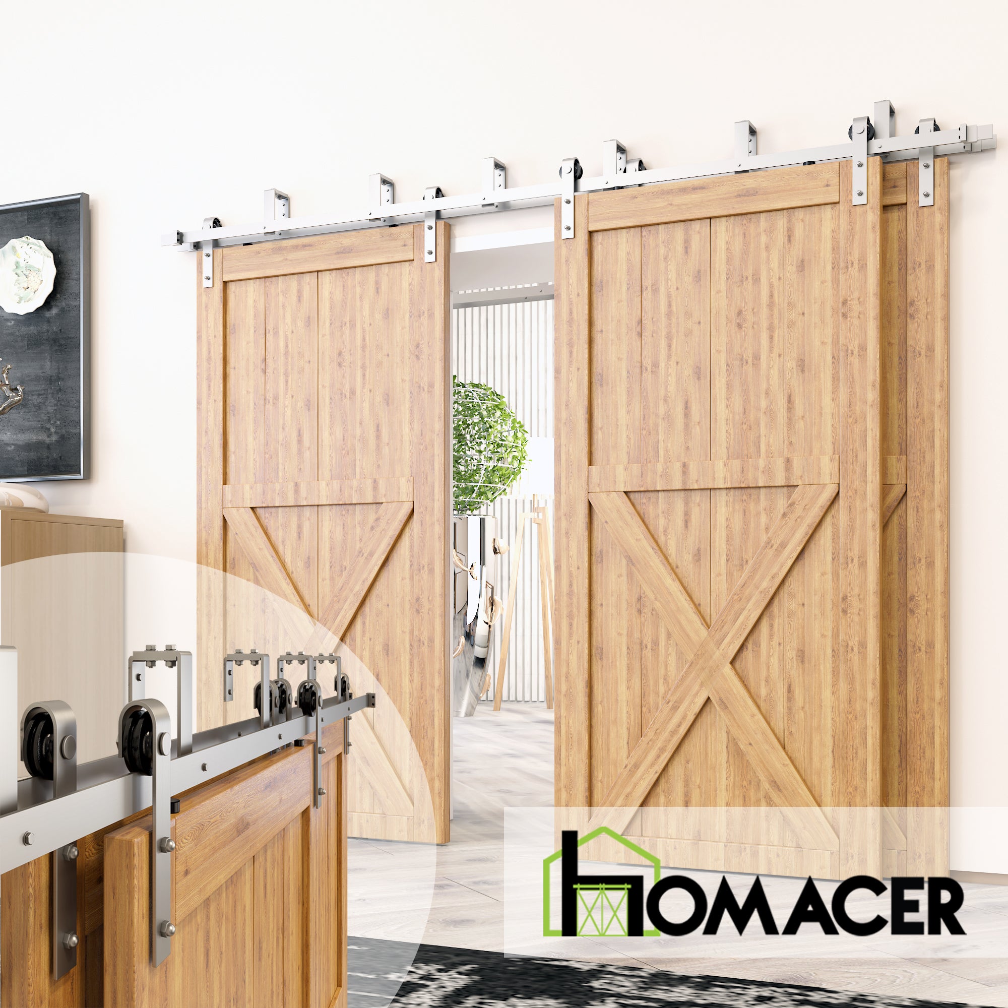 double track classic sliding door kit