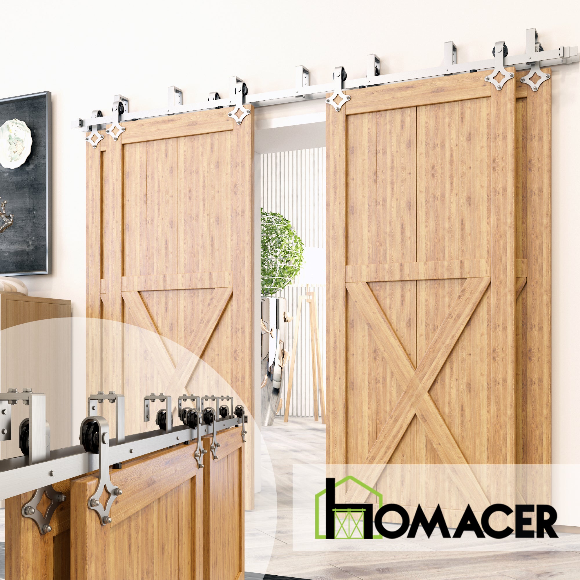 double track diamond sliding door kit