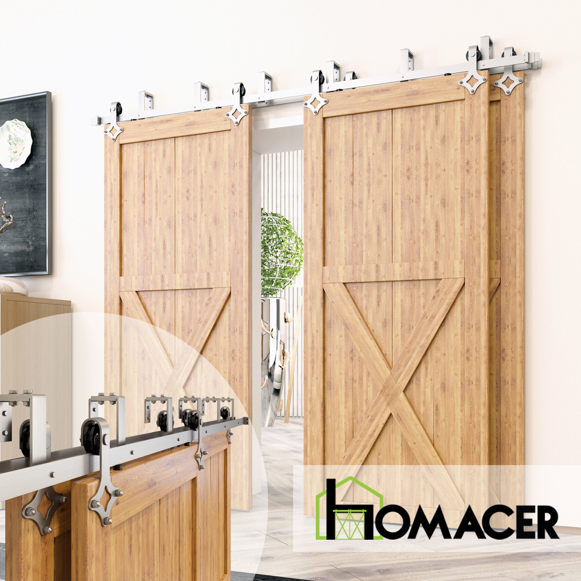 double track diamond sliding door kit