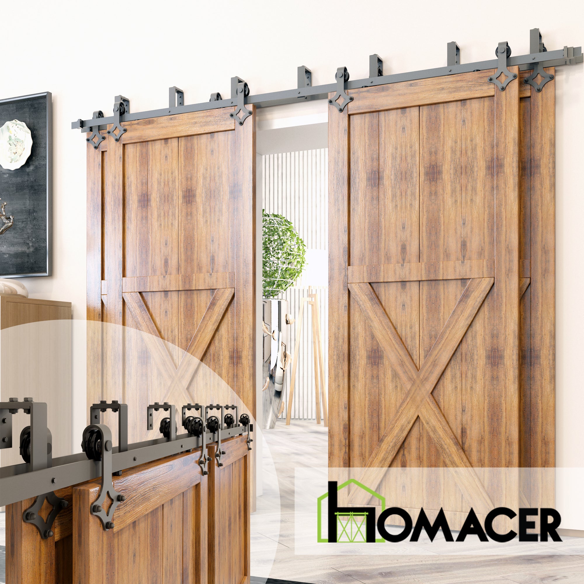 simple install diamond barn door kit