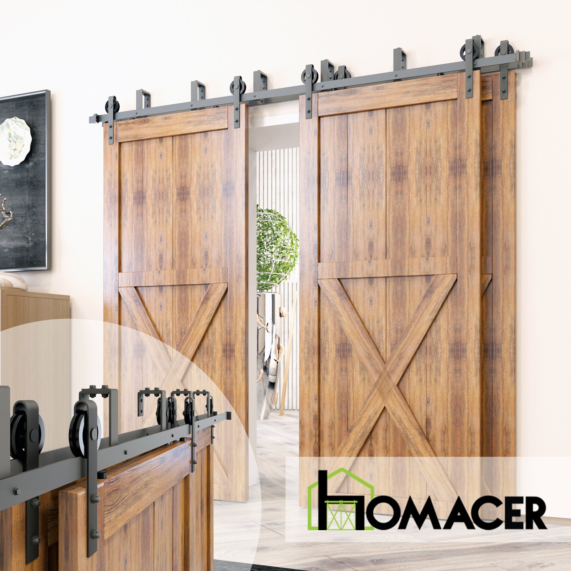 durable spoke wheel barn door kit