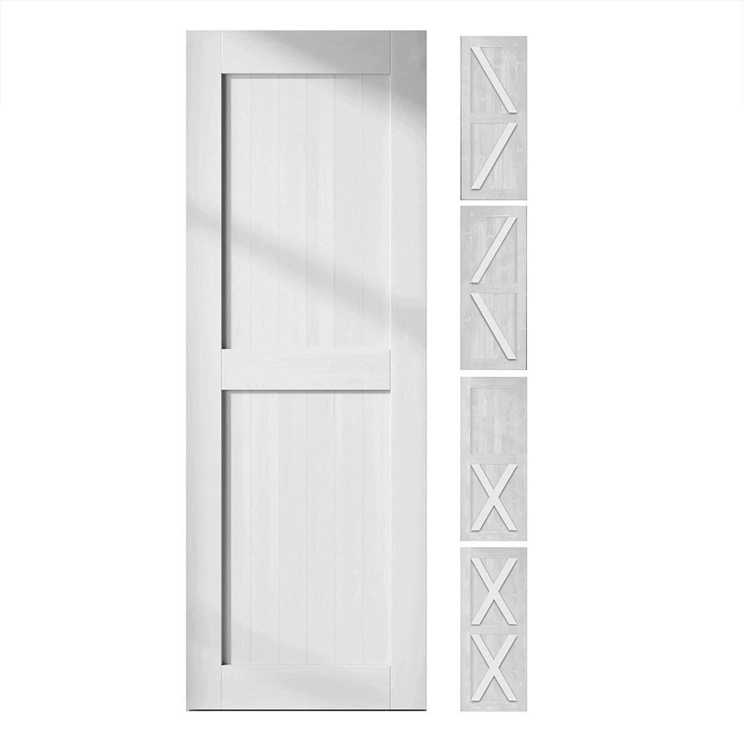 white modern barn door design for interior use