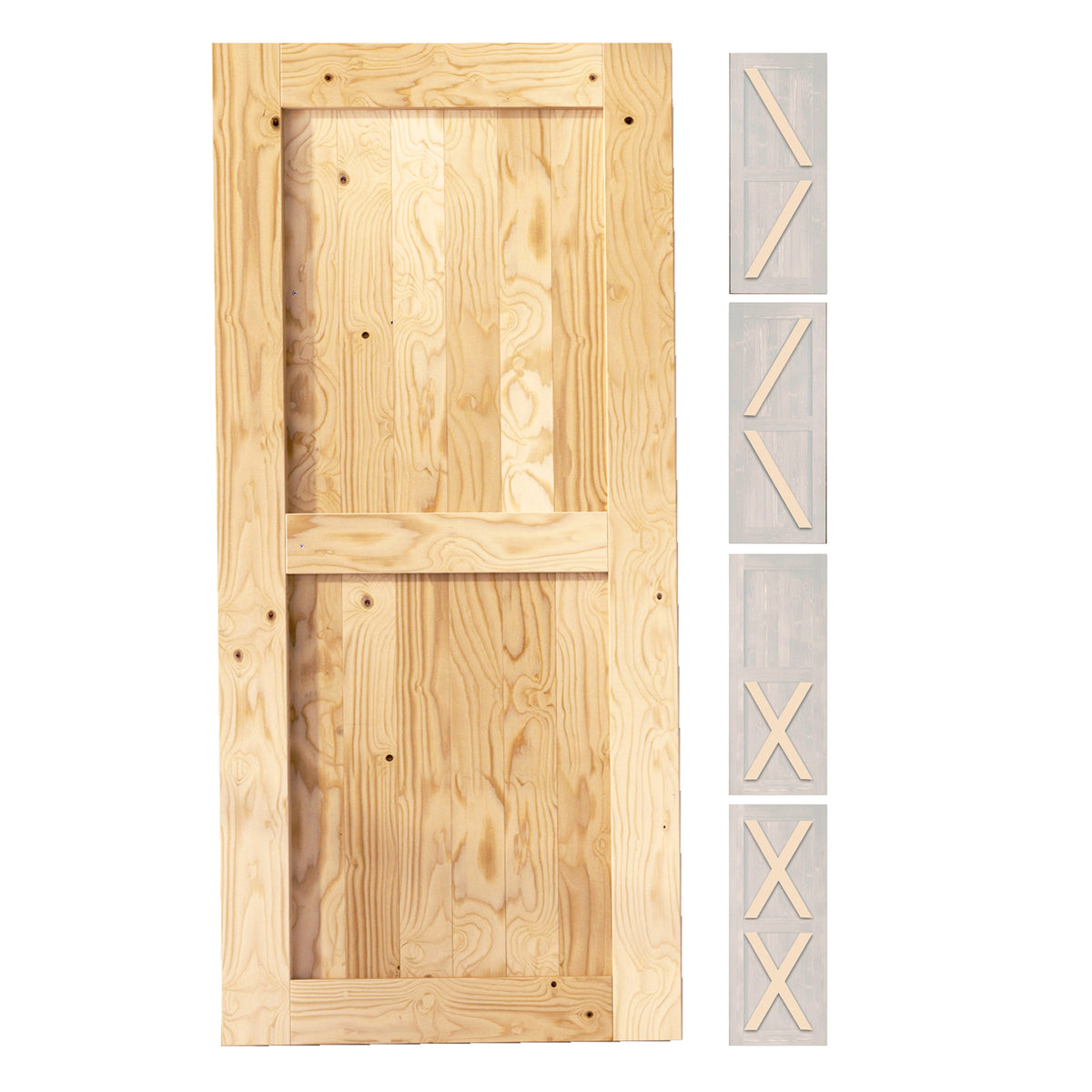X Brace Wood 1 Panel Barn Door