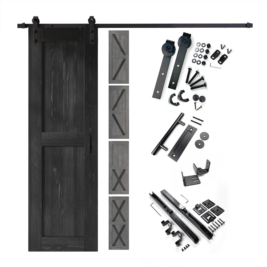 black high-quality single barn door kit