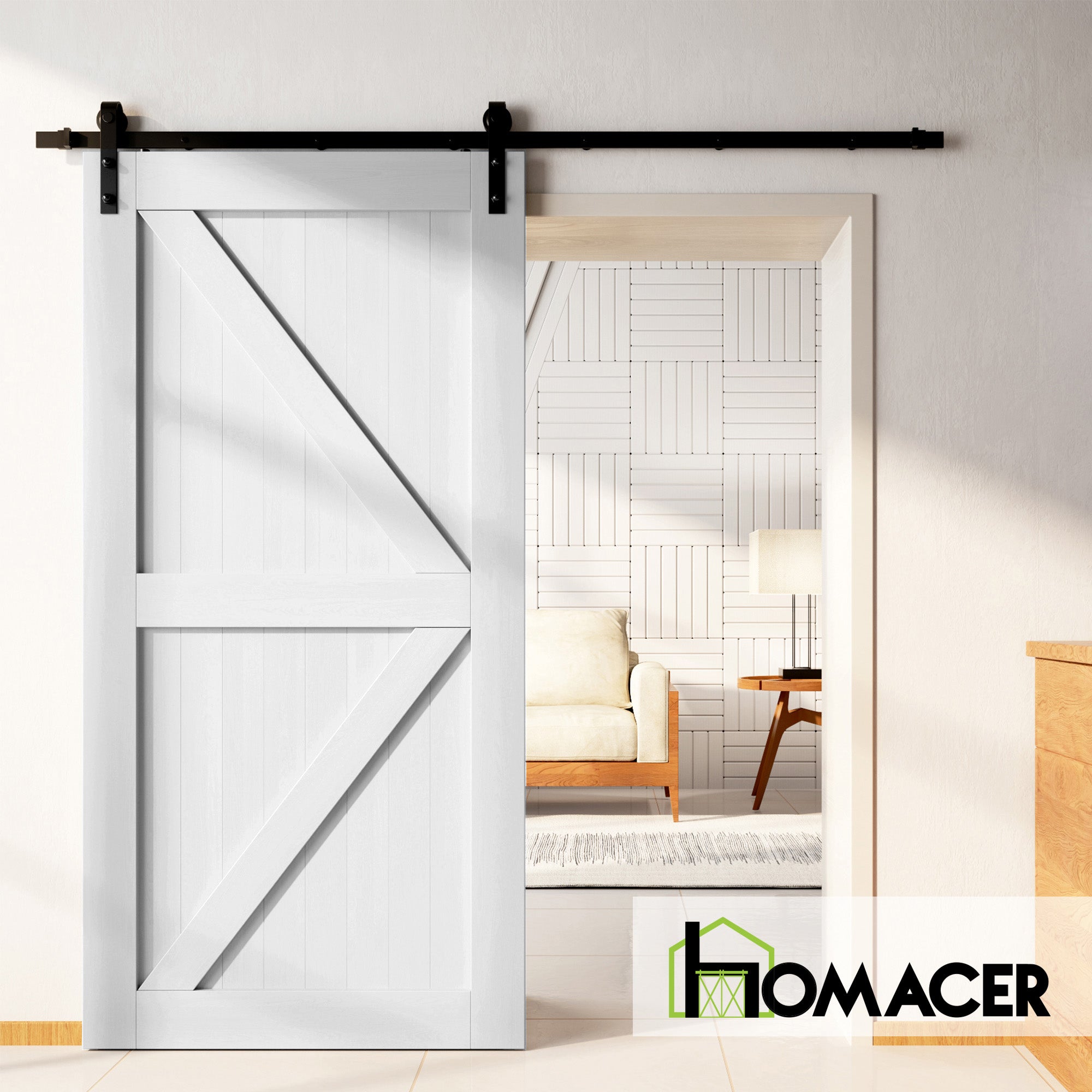 interior white handmade barn door diy