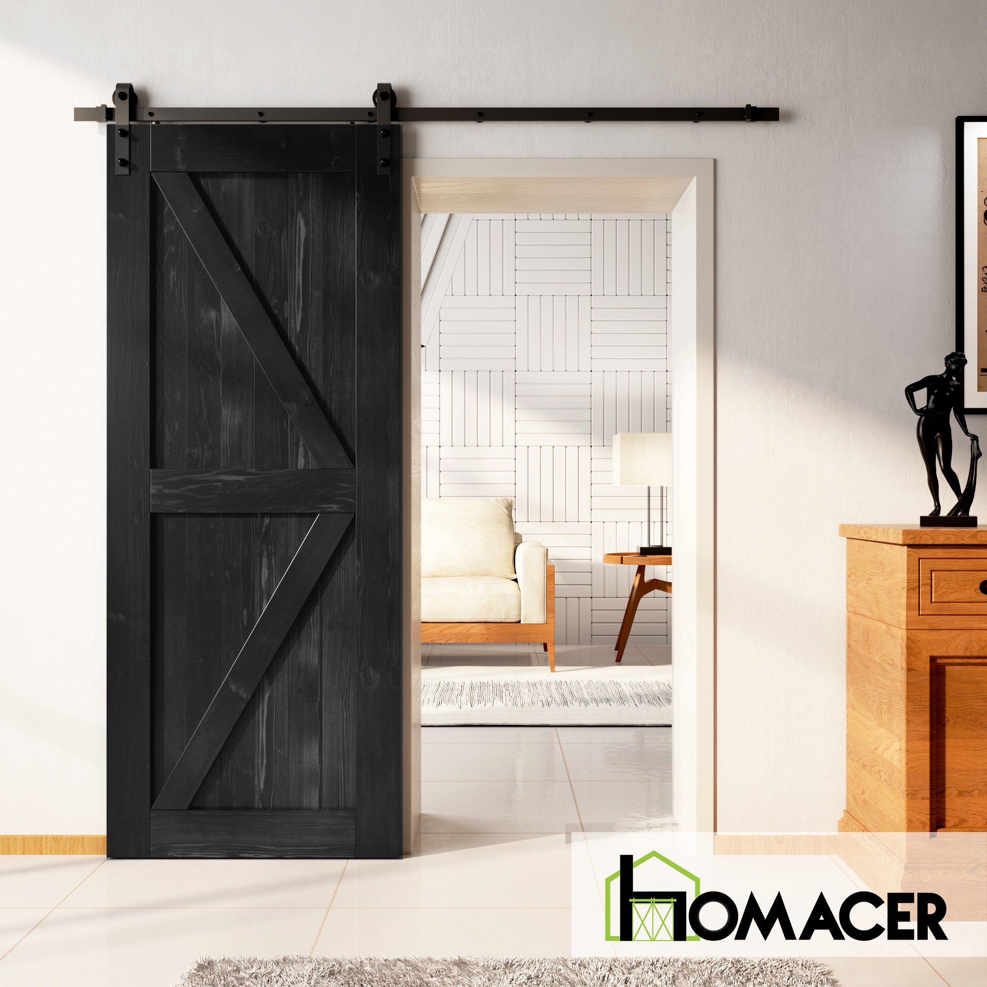 black color custom barn door