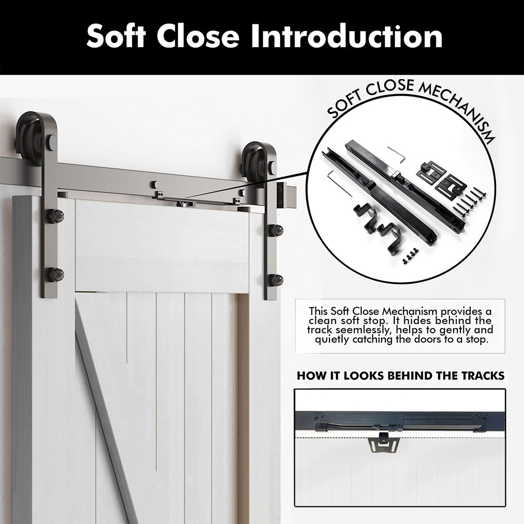 unassembled double barn door - 96 inches
