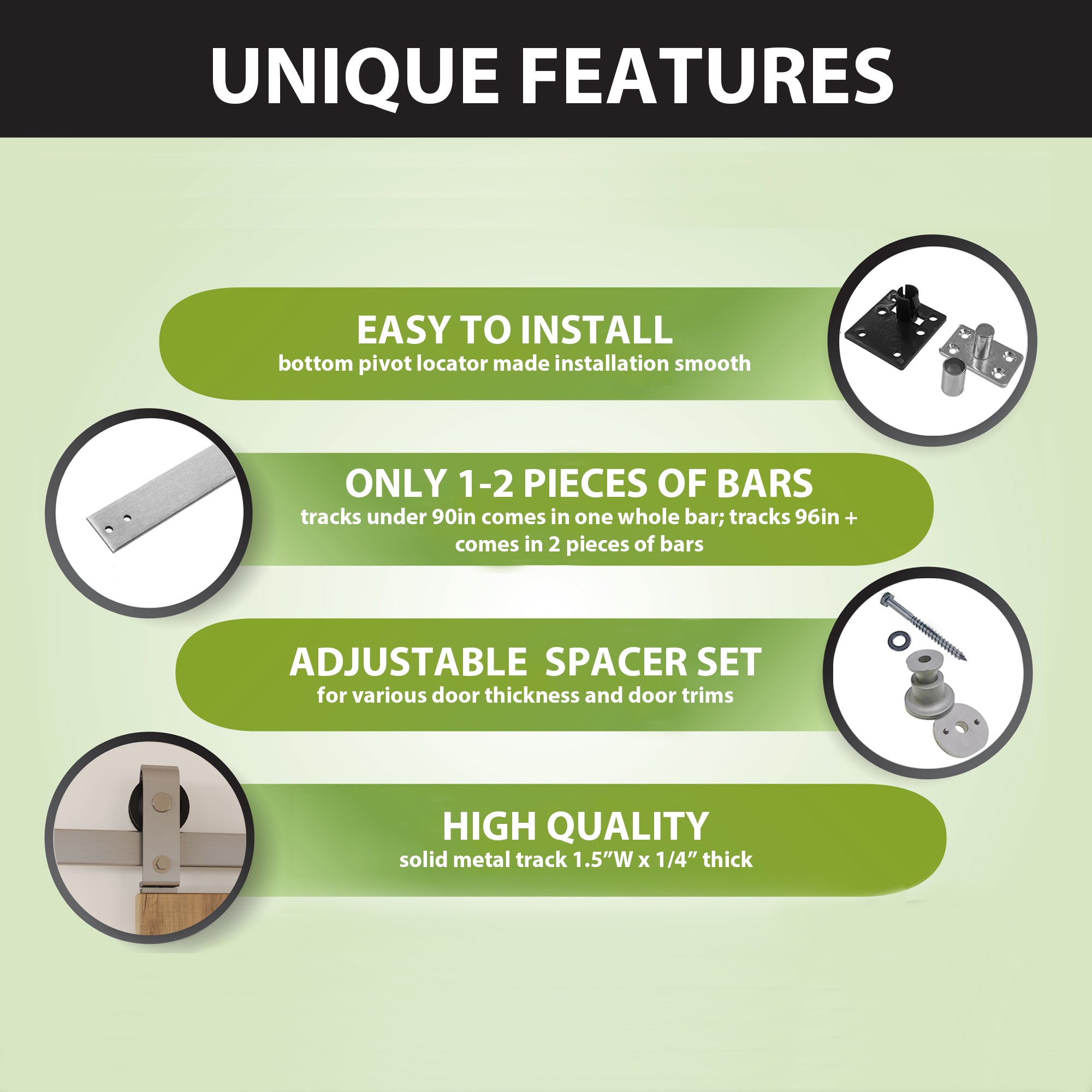 Brushed Nickel Bi-Folding Sliding Barn Door Hardware Top Mount Four Doors Kit - T-Shape Design Roller (Doors Not Included)