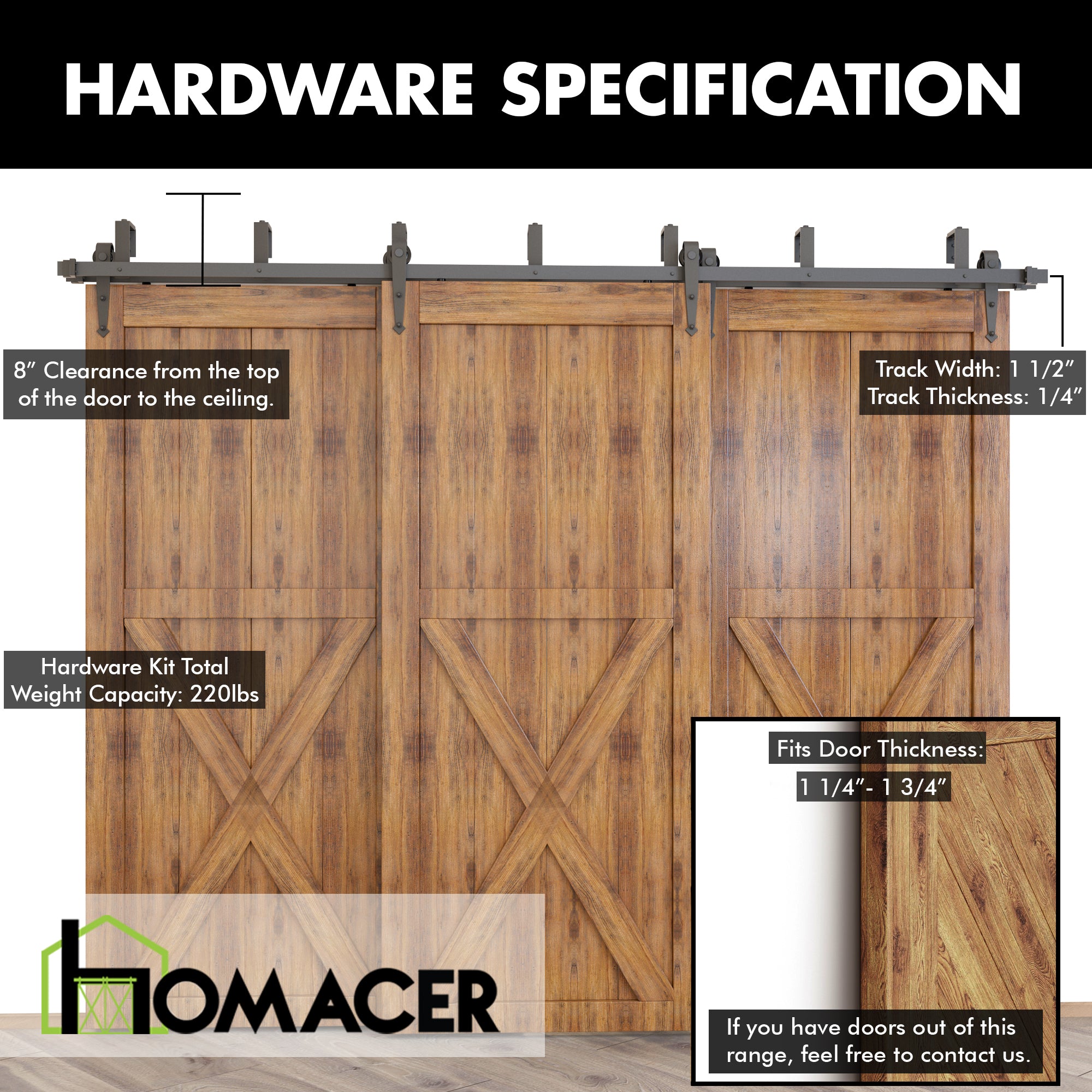 simple install arrow barn door kit