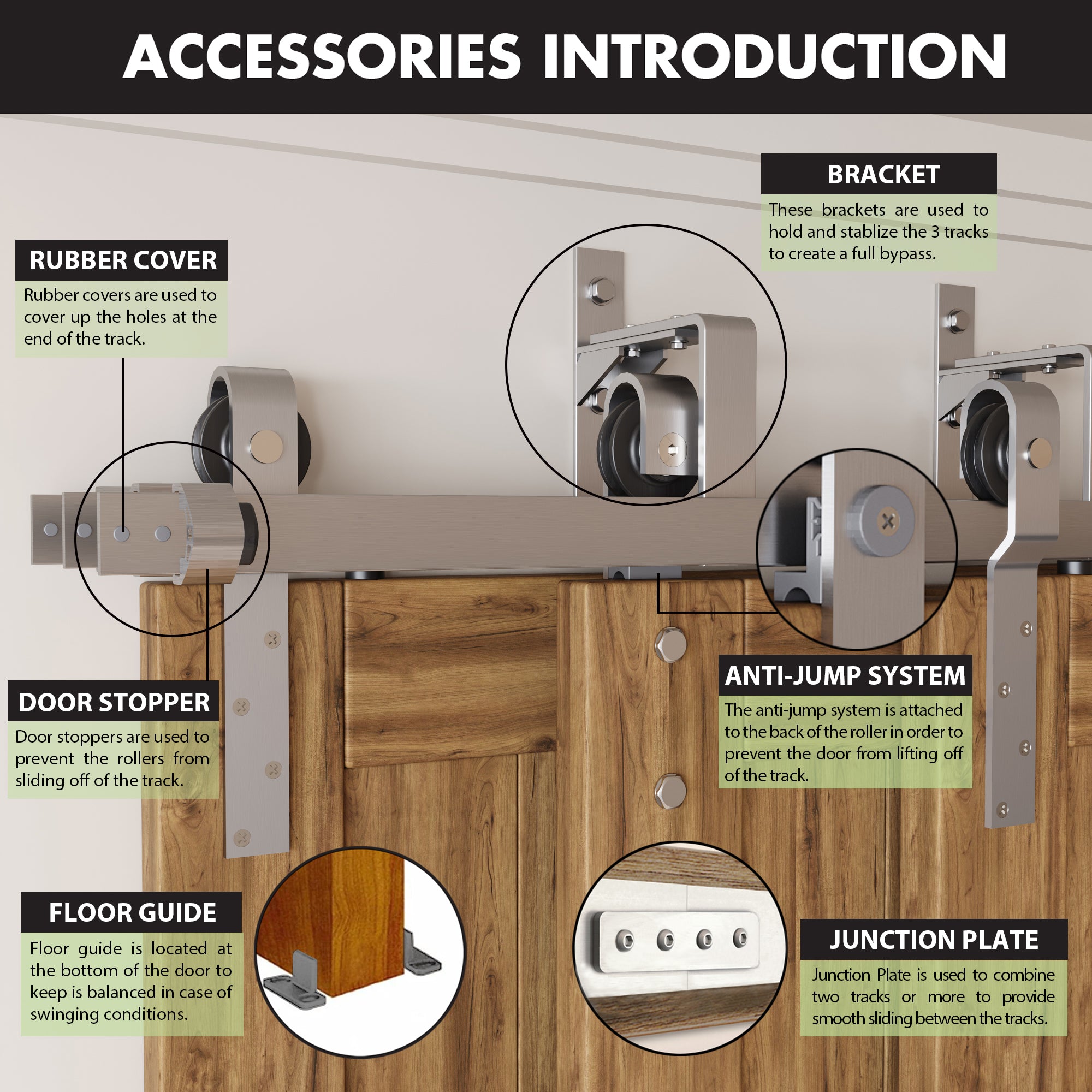 brushed nickel triple track bypass hardware kit accessories introduction