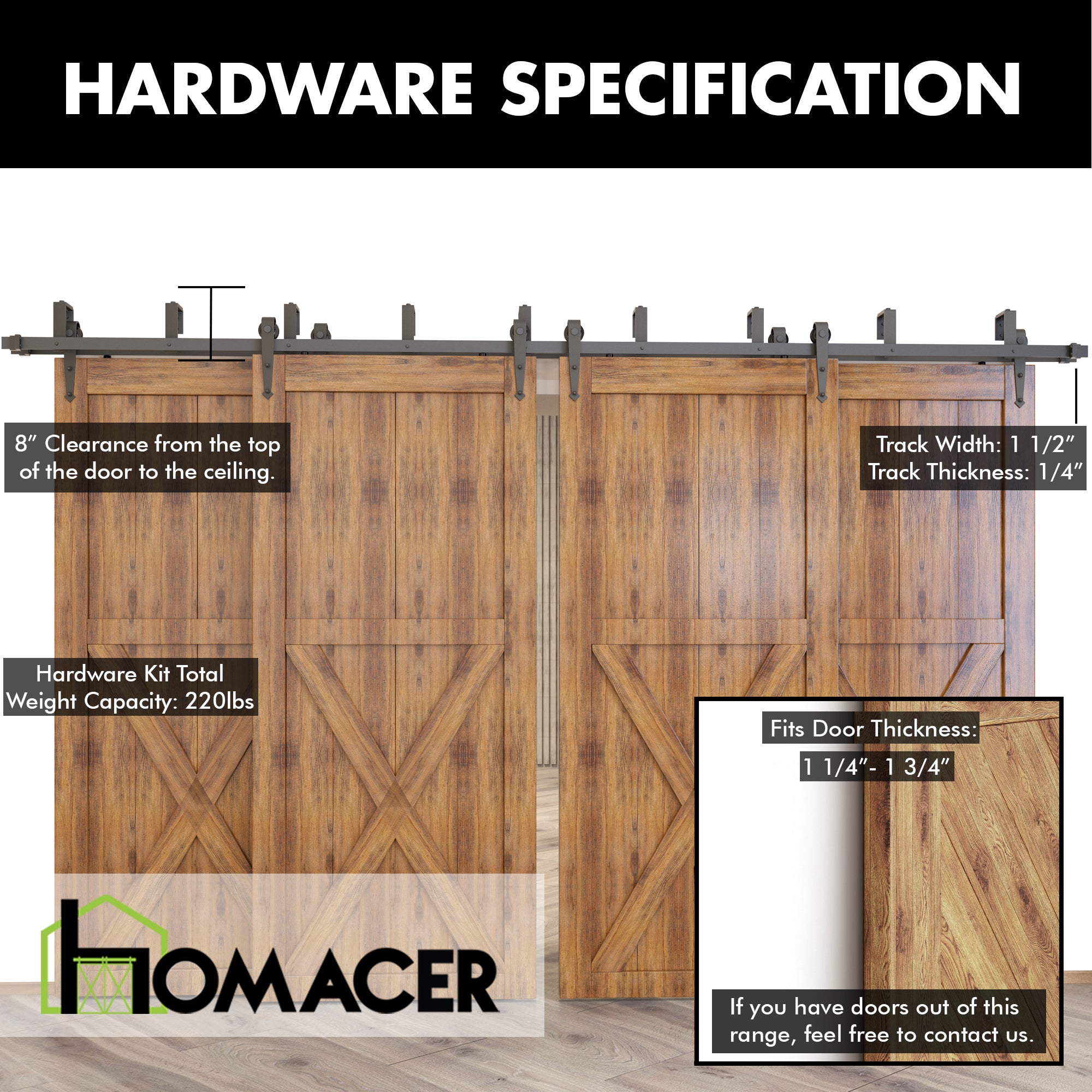 simple install arrow barn door kit