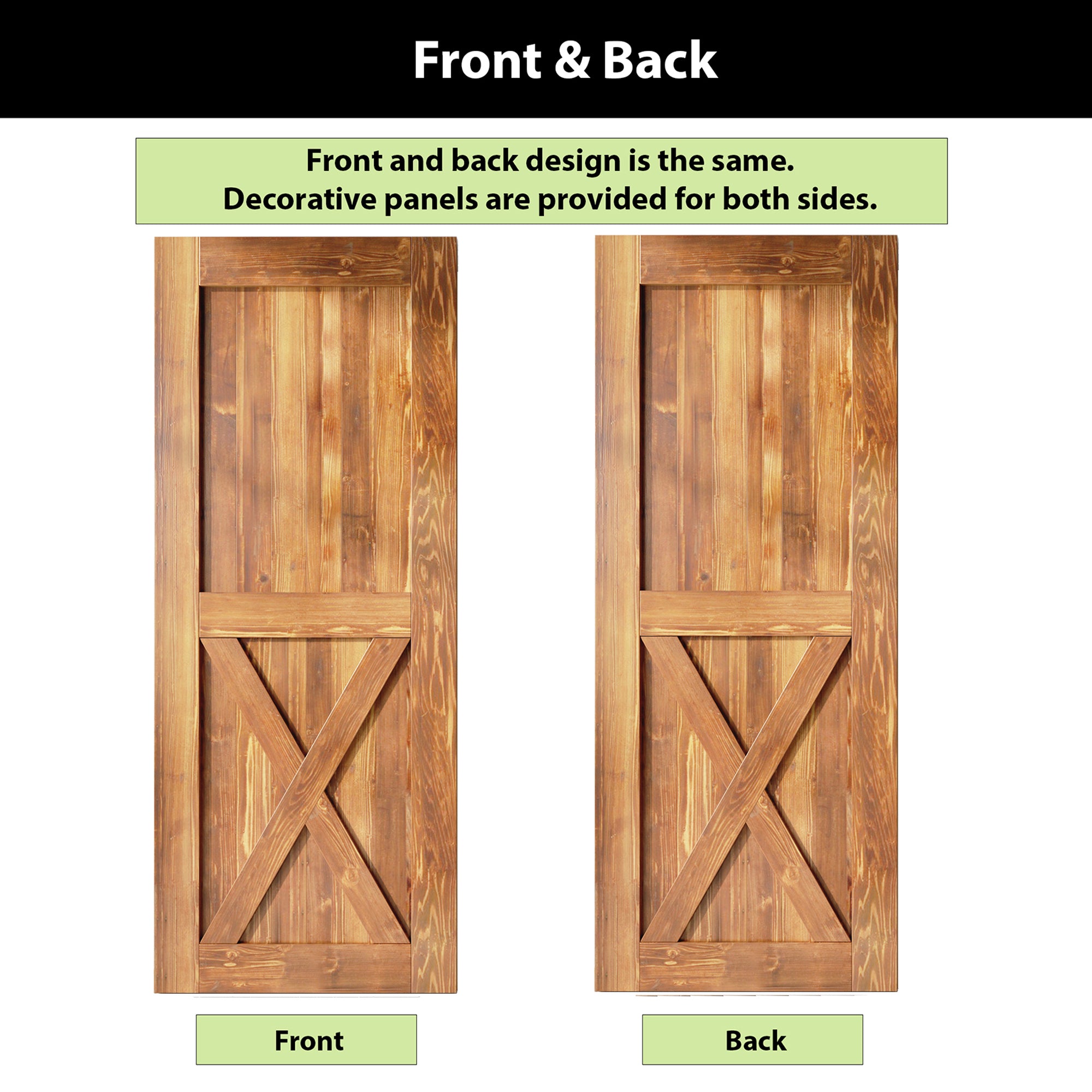 homacer early American sliding barn door single x design