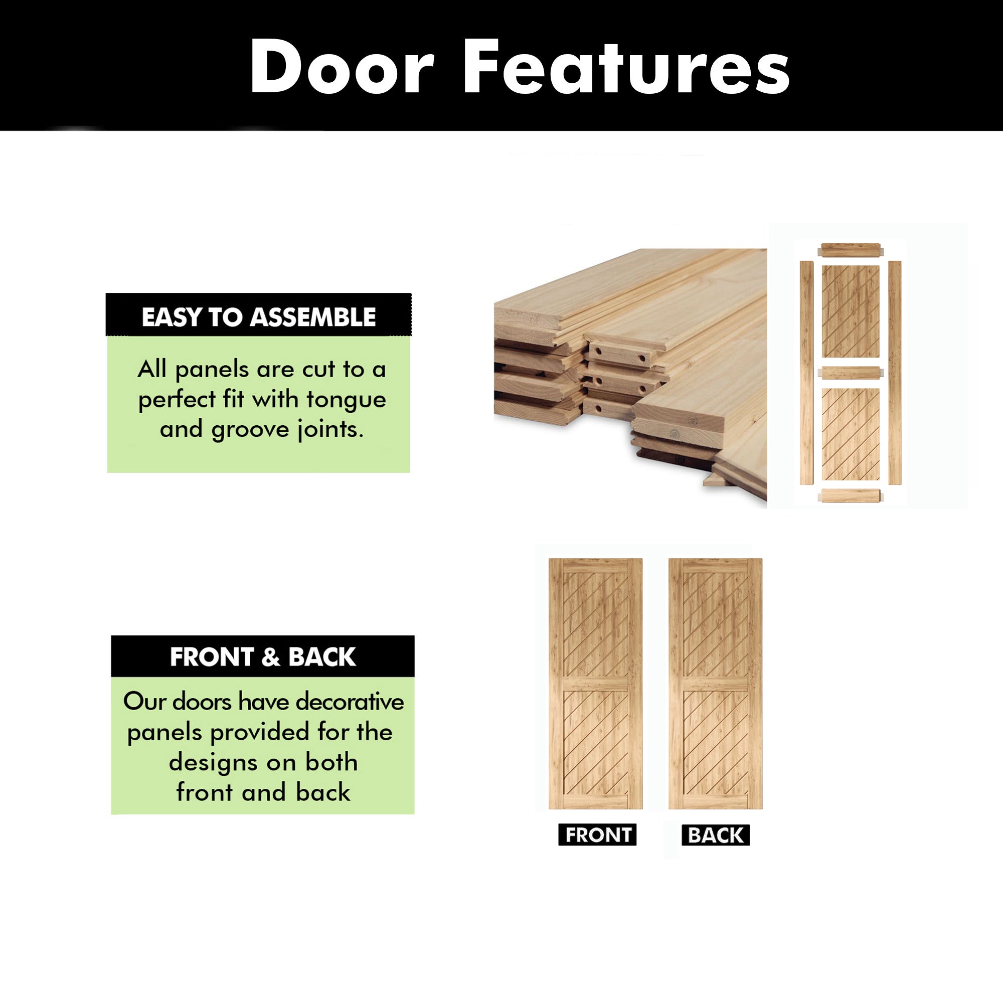 Pine barn door kit, unassembled & unfinished