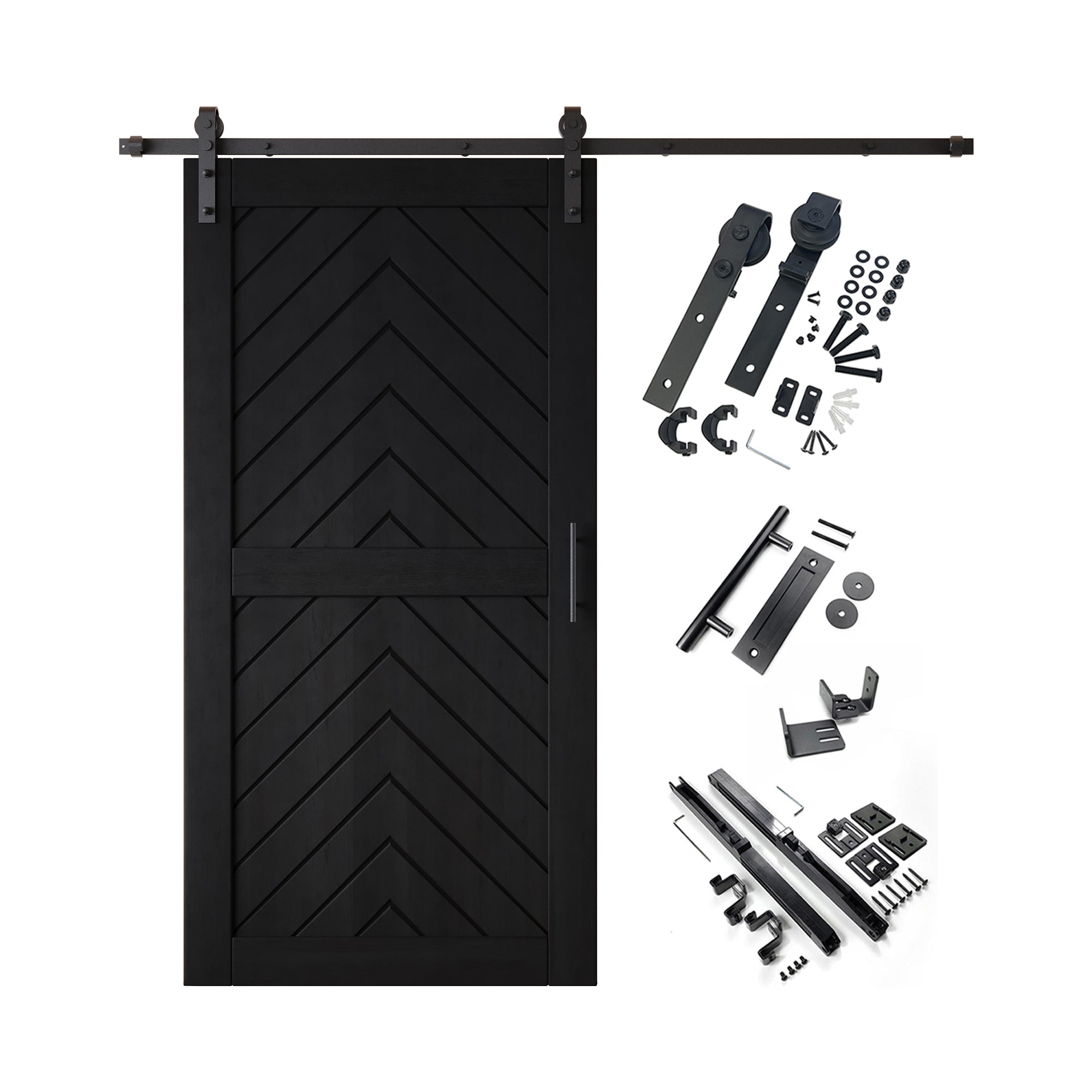 barn door hardware black with door