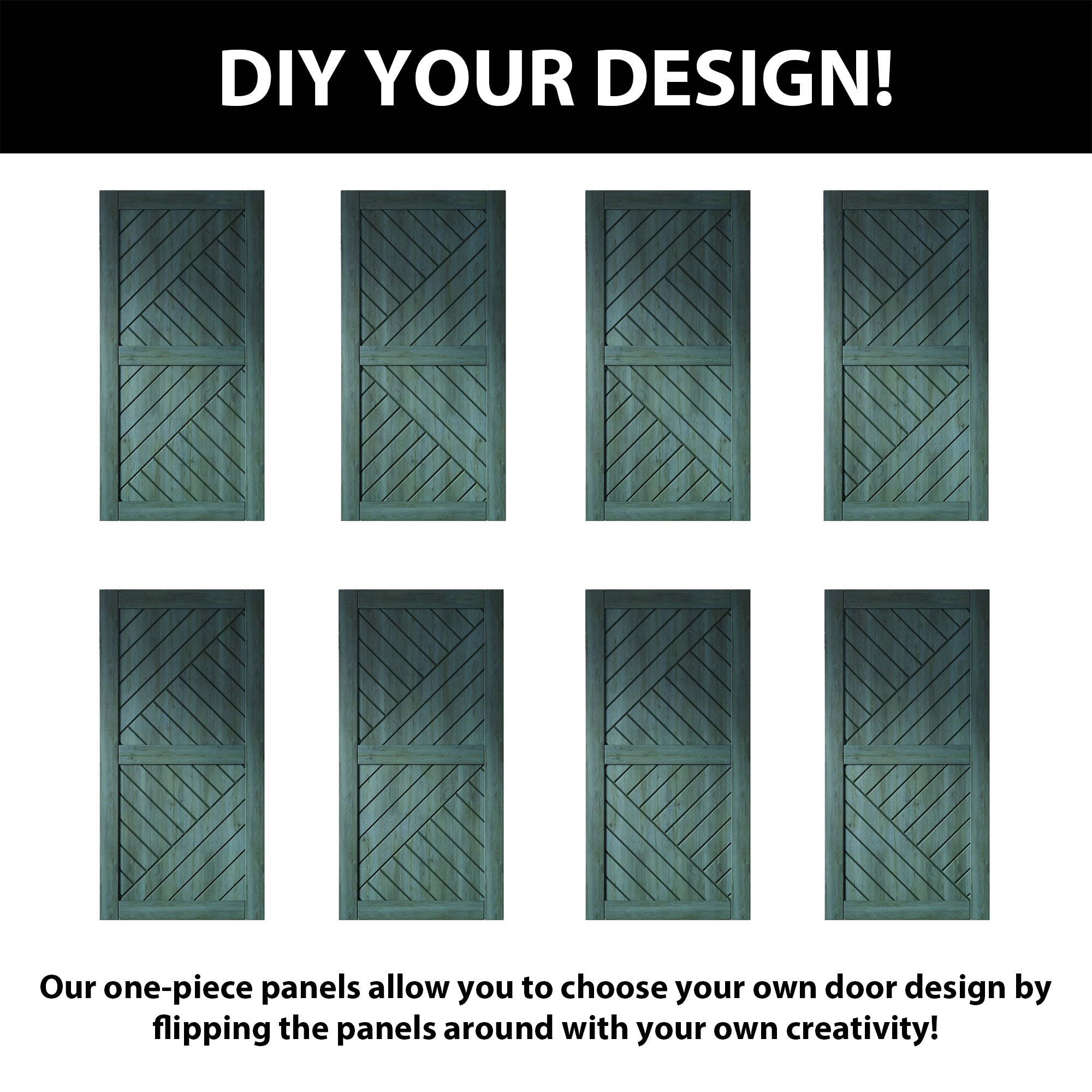 80" Height Royal Pine Geometric Design Unassembled & Finished Pine Wood Barn Door with Non-Bypass Installation Hardware Kit(Interior Use Only)