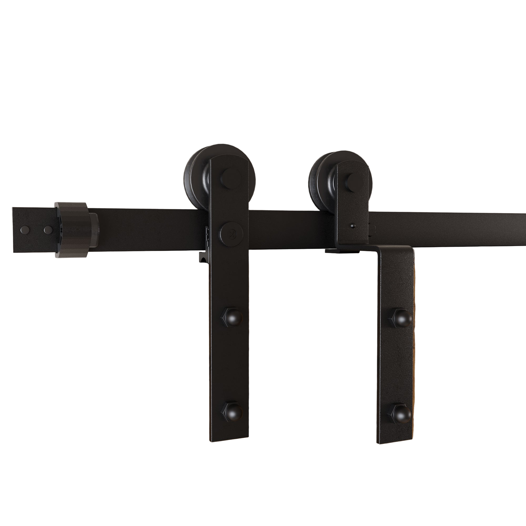 Single Track Bypass Sliding Barn Door Hardware Kit - Straight Design Roller
