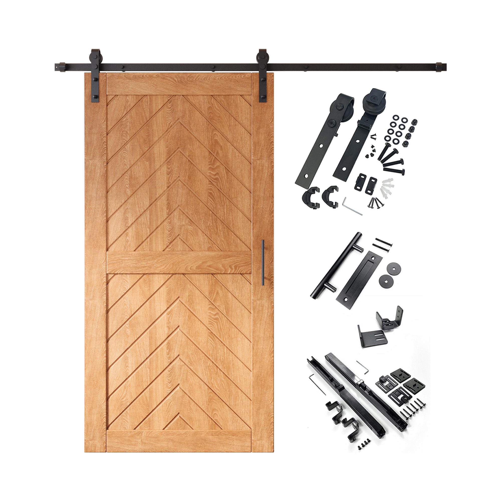 sliding barn door hardware kit with barn door