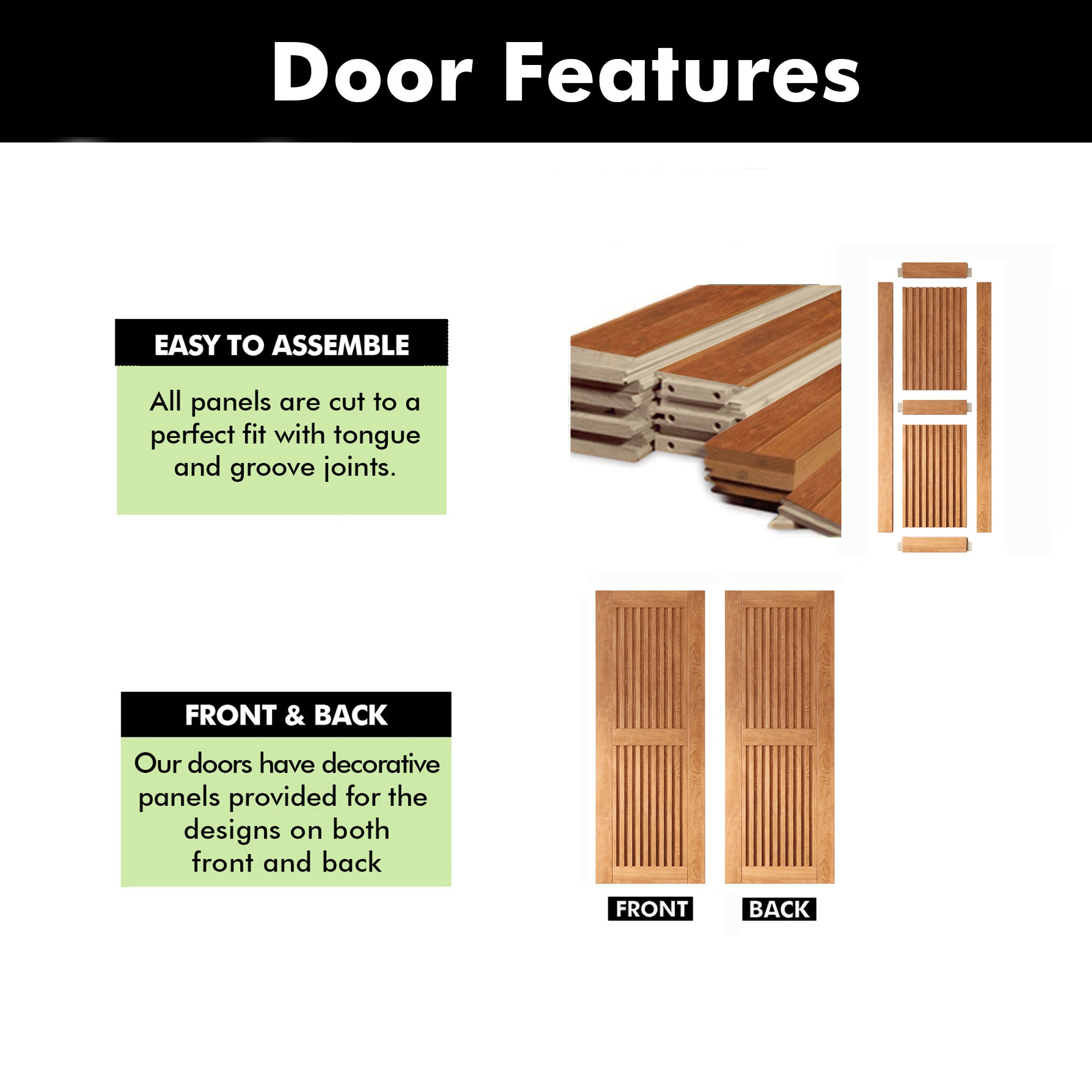 80" Height Early American Vertical Stripe Design Unassembled & Finished Pine Wood Barn Door (Interior Use Only)