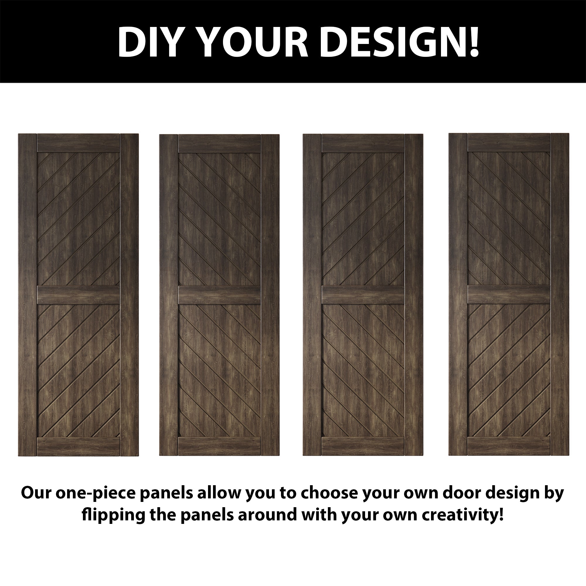 80" unassembled ebony pine door