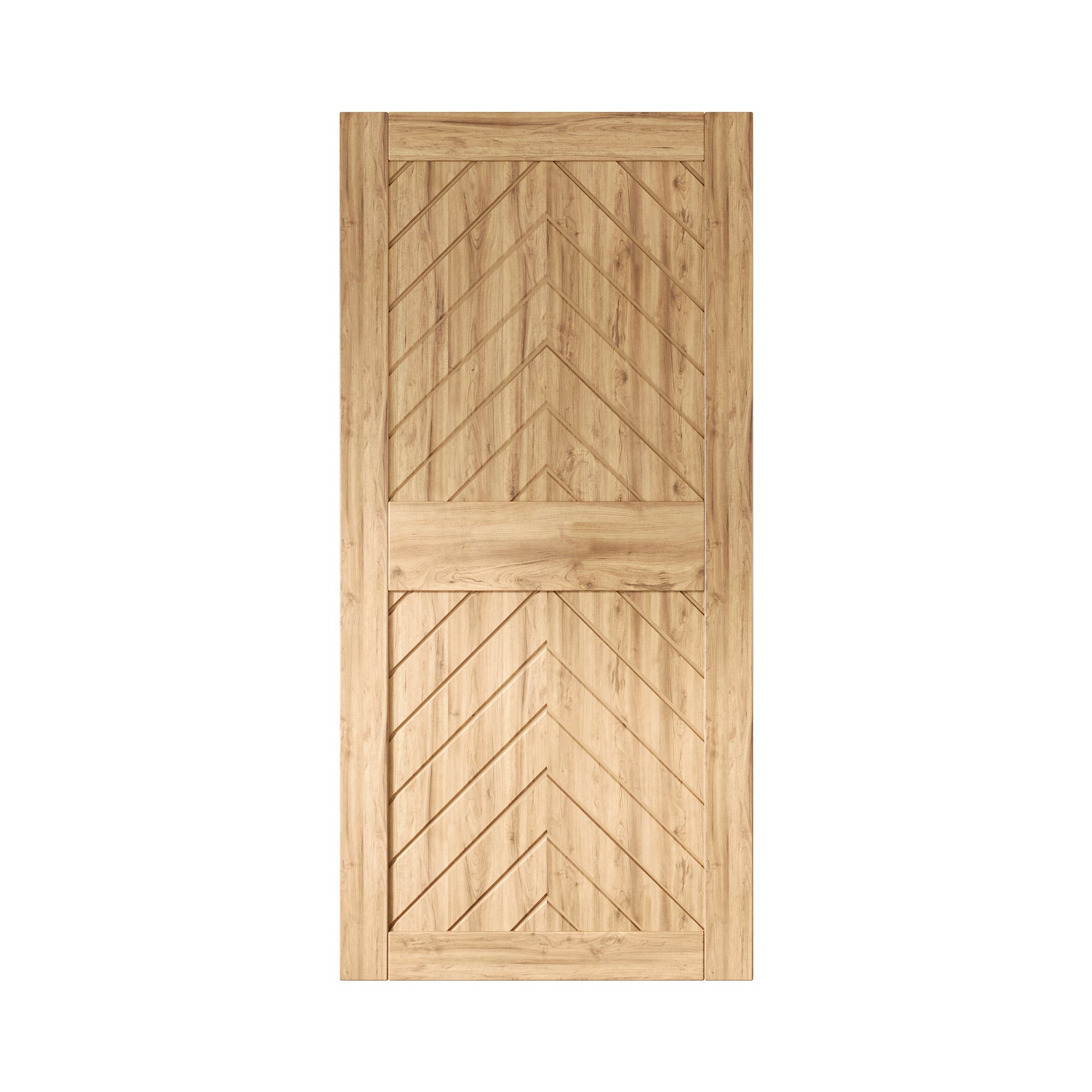 unfinished fishbone pine wood barn door