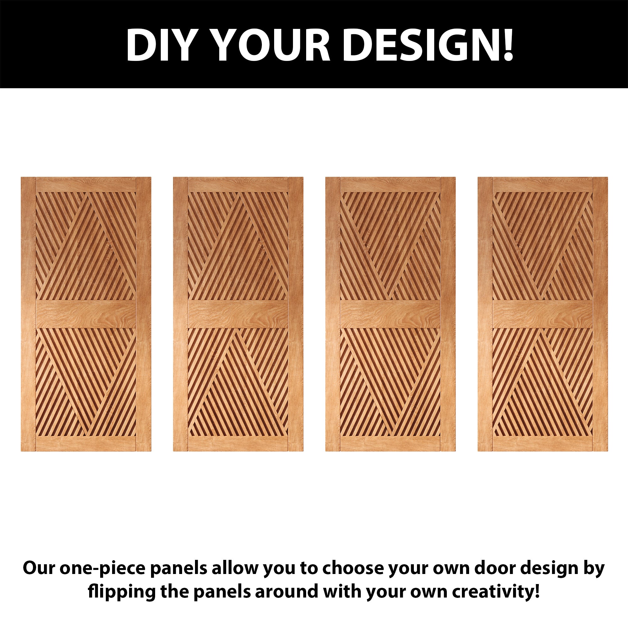 84" Height Early American Diamond Design Unassembled & Finished Pine Wood Barn Door (Interior Use Only)