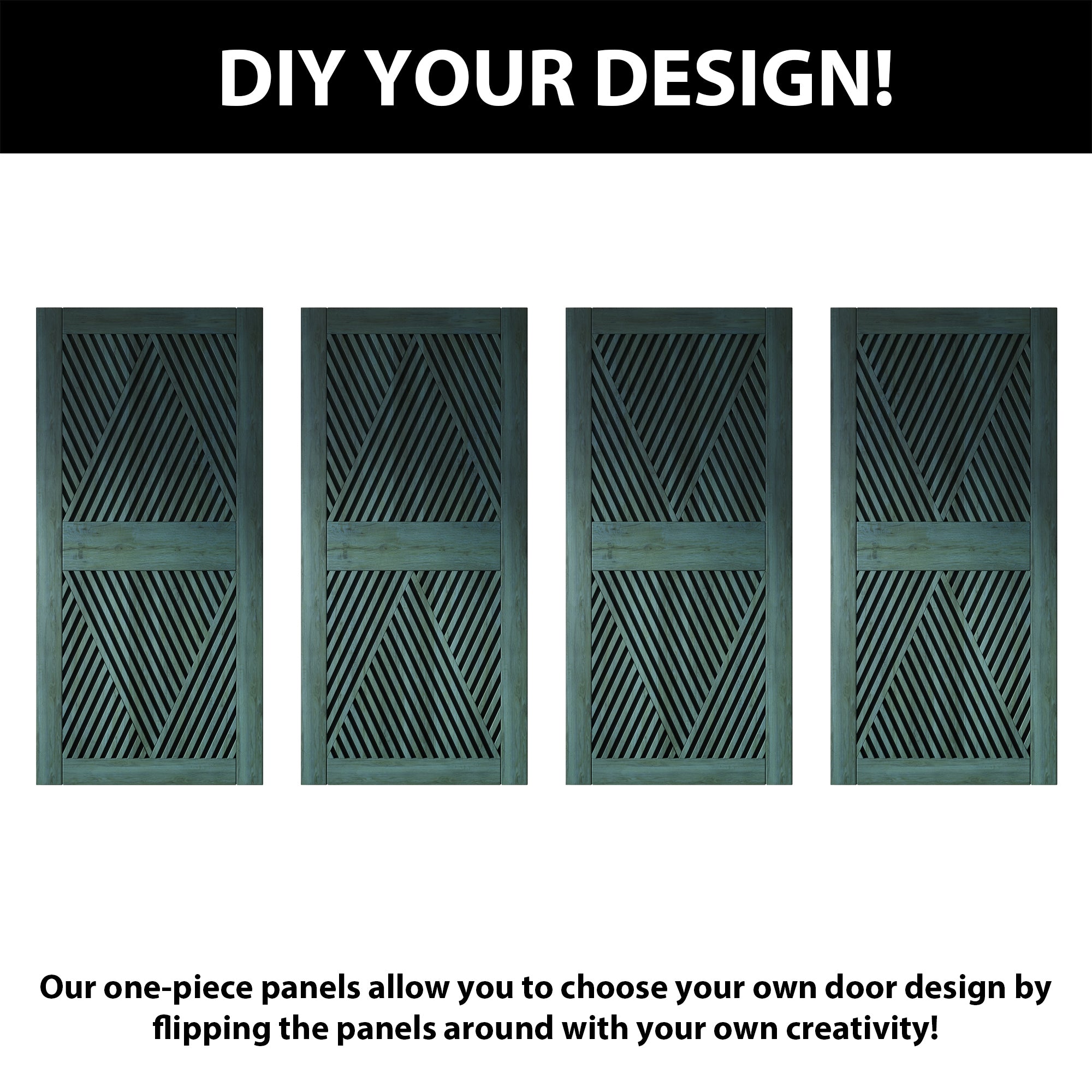 84" Height Royal Pine Diamond Design Unassembled & Finished Pine Wood Barn Door (Interior Use Only)