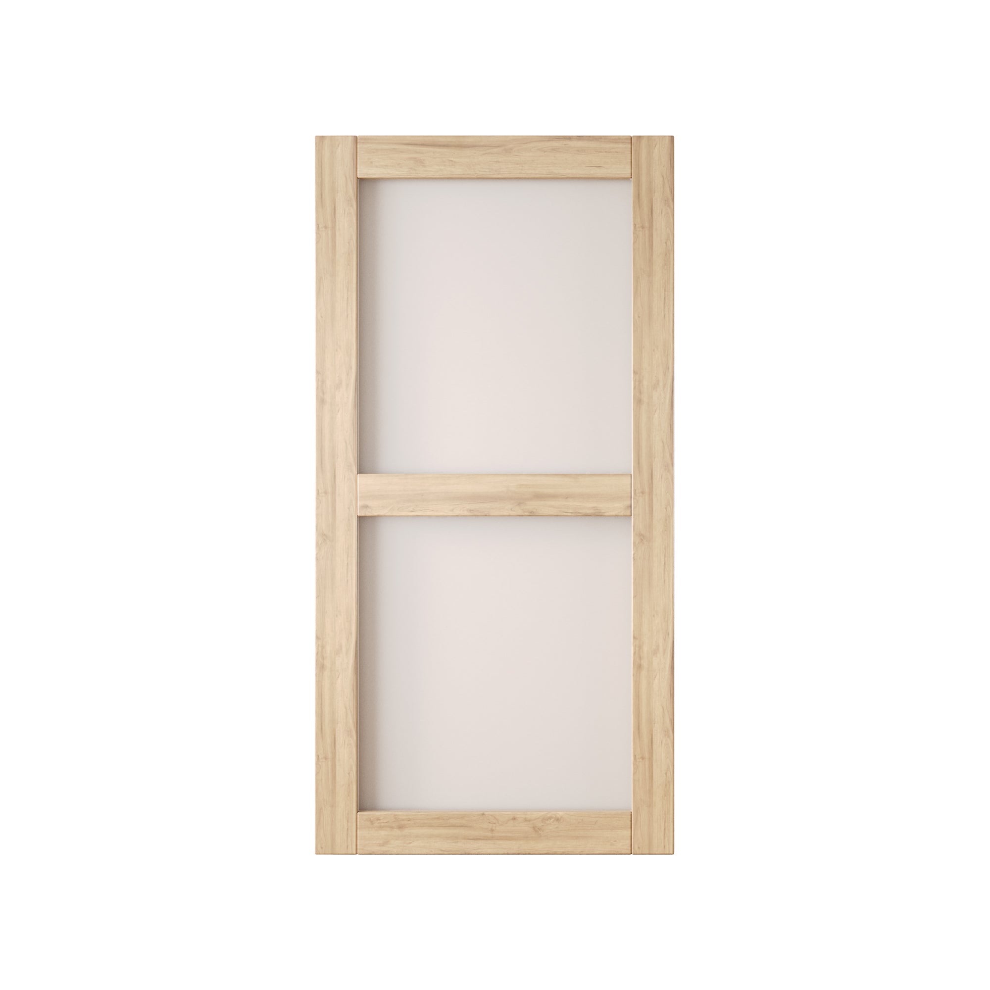 80" Height 2-Lite Frosted Glass Unassembled & Unfinished Pine Wood Barn Door (Interior Use Only)