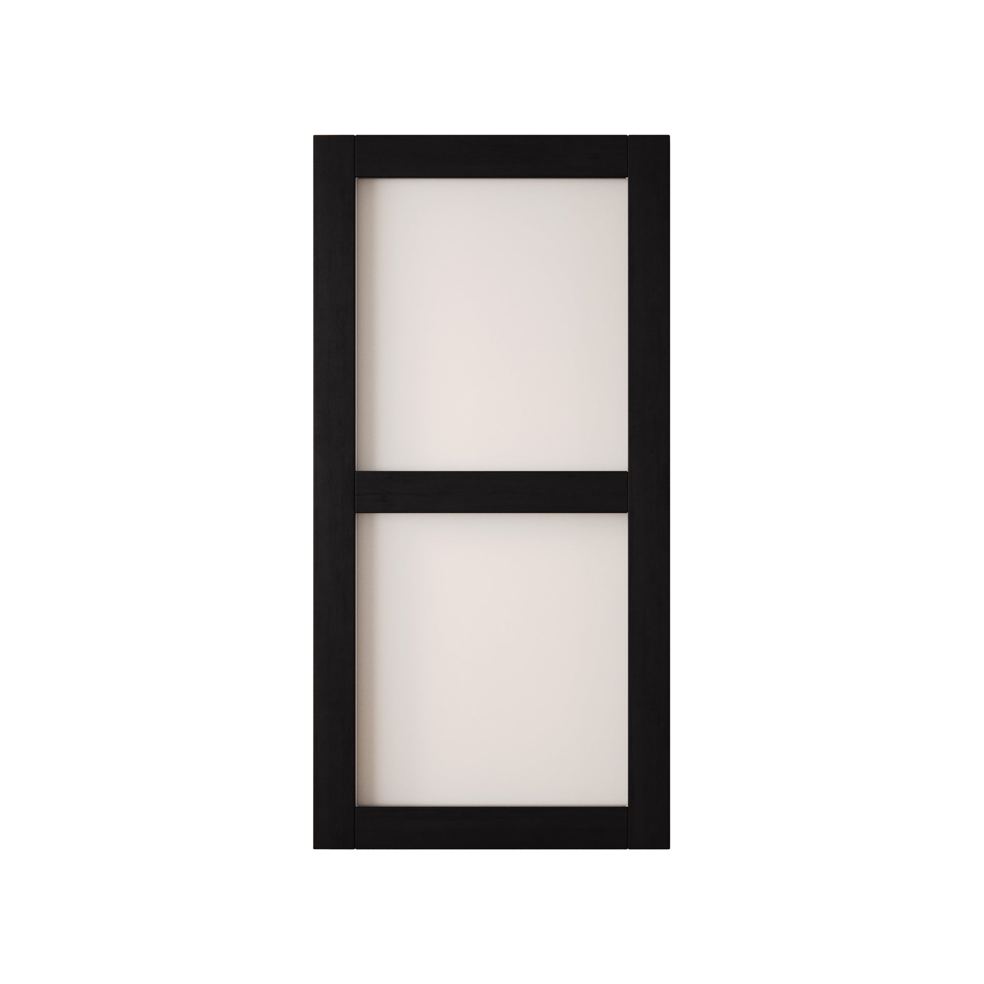 80" Height Black 2-Lite Frosted Glass Unassembled & Finished Pine Wood Barn Door (Interior Use Only)