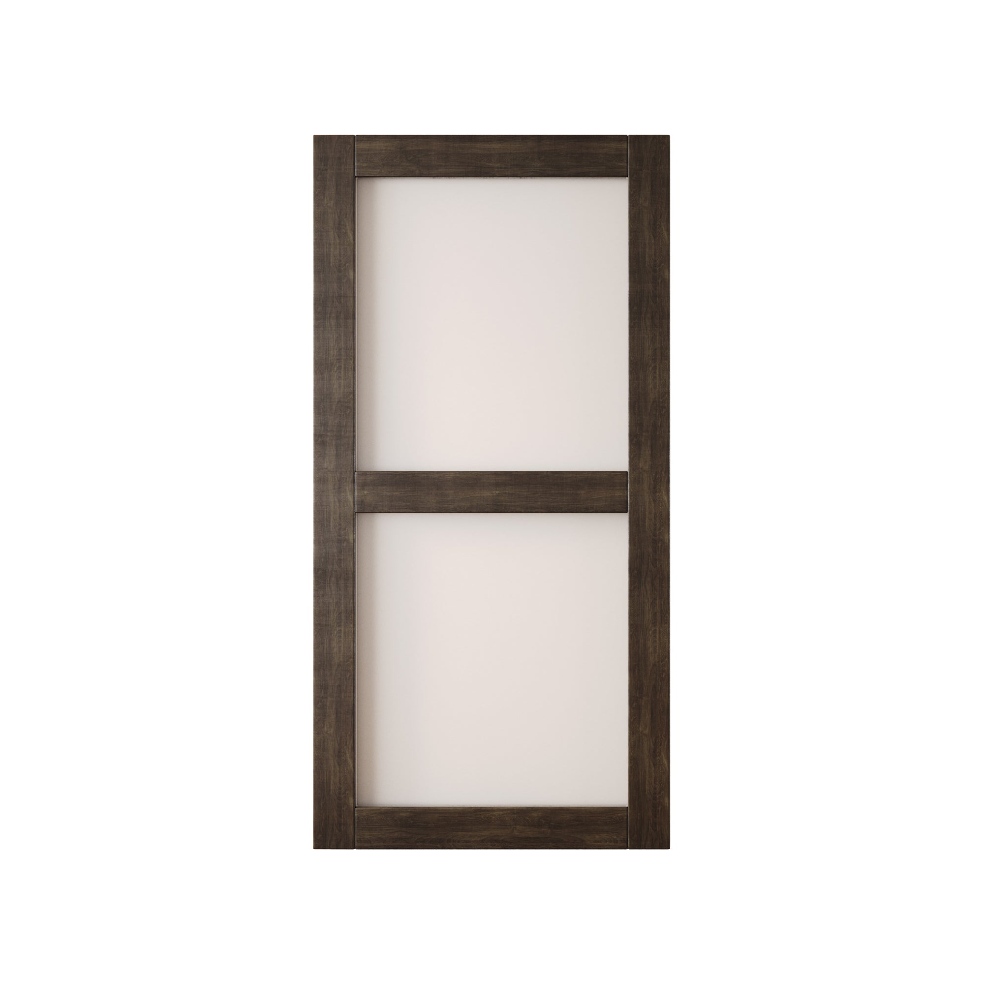 80" Height Ebony 2-Lite Frosted Glass Unassembled & Finished Pine Wood Barn Door (Interior Use Only)