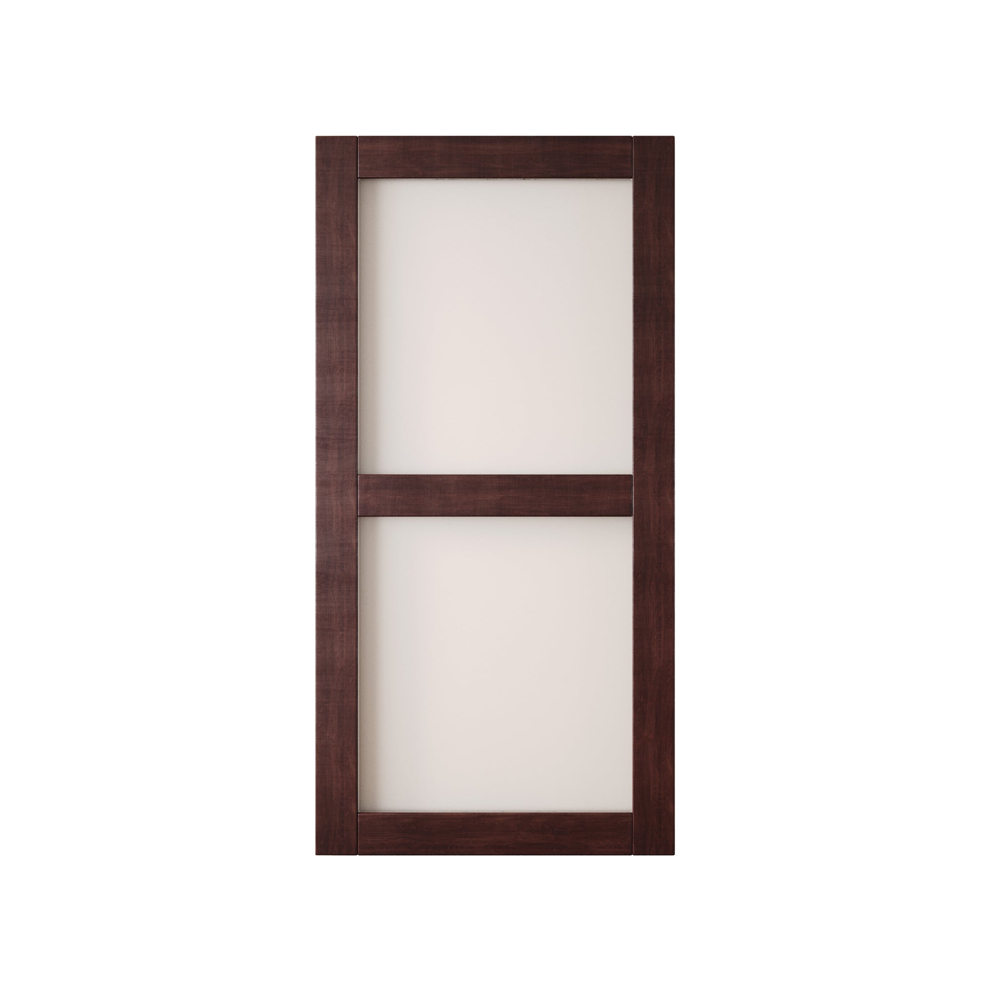 80" Height Red Mahogany 2-Lite Frosted Glass Unassembled & Finished Pine Wood Barn Door (Interior Use Only)