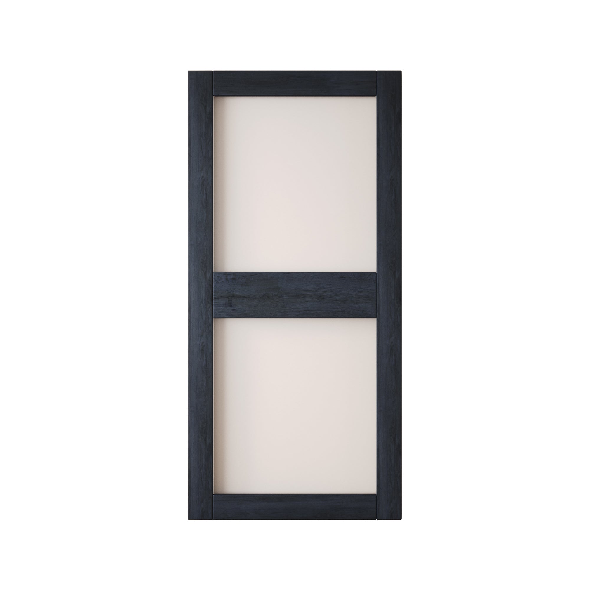 84" Height Navy 2-Lite Frosted Glass Unassembled & Finished Pine Wood Barn Door (Interior Use Only)