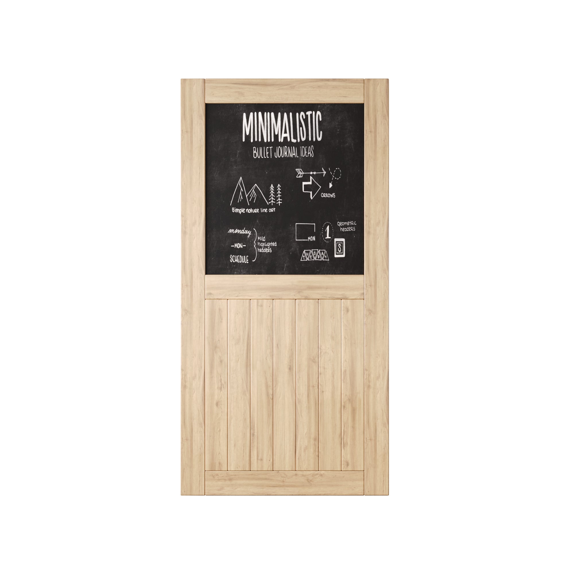 80" Height Top Chalkboard Panel Unassembled & Unfinished Pine Wood Barn Door (Interior Use Only)