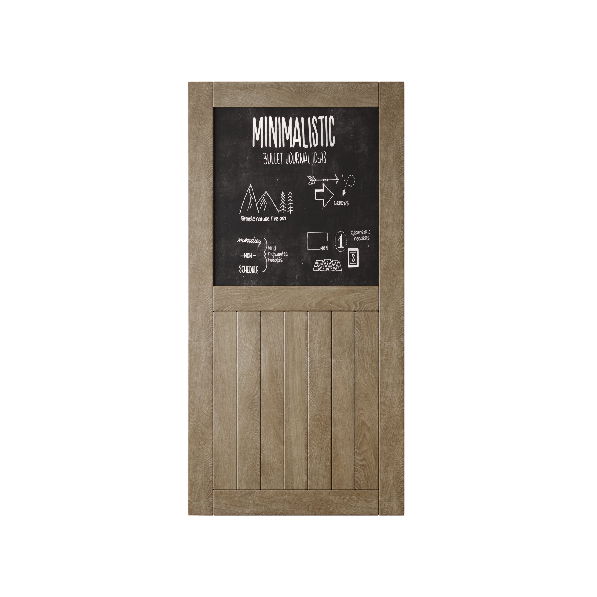 80 inch chalkboard barn door top panel