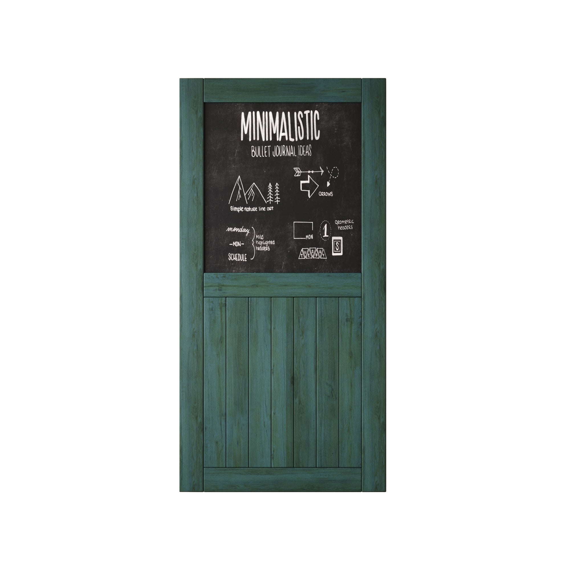 80" Height Royal Pine Top Chalkboard Panel Unassembled & Finished Pine Wood Barn Door (Interior Use Only)