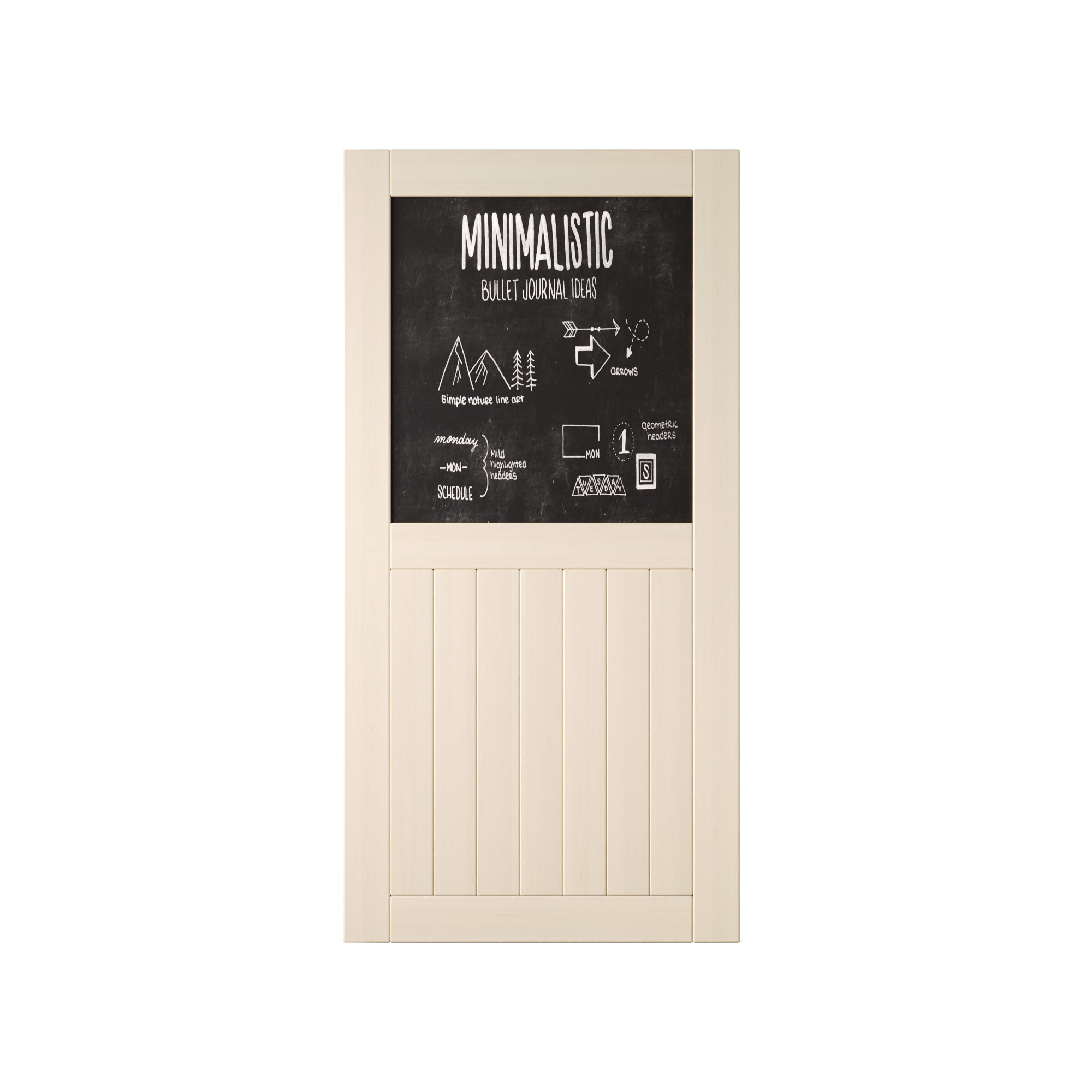 80" Height Tinsmith Gray Top Chalkboard Panel Unassembled & Finished Pine Wood Barn Door (Interior Use Only)