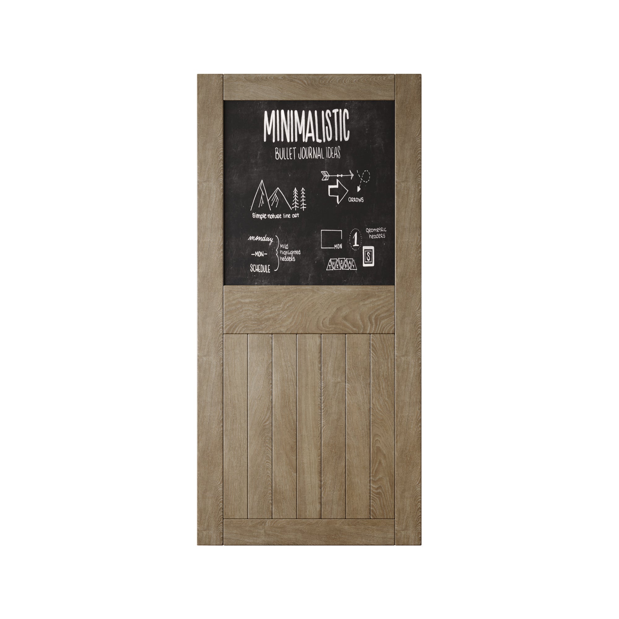 84" Height Classic Gray Top Chalkboard Panel Unassembled & Finished Pine Wood Barn Door (Interior Use Only)