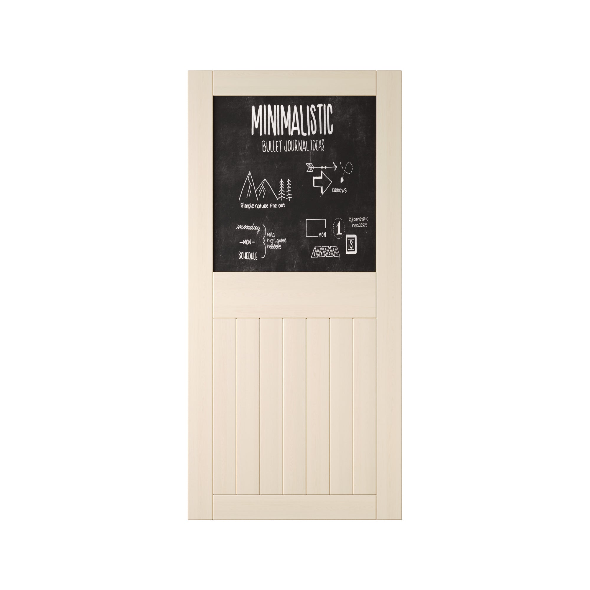 84" Height Tinsmith Gray Top Chalkboard Panel Unassembled & Finished Pine Wood Barn Door (Interior Use Only)