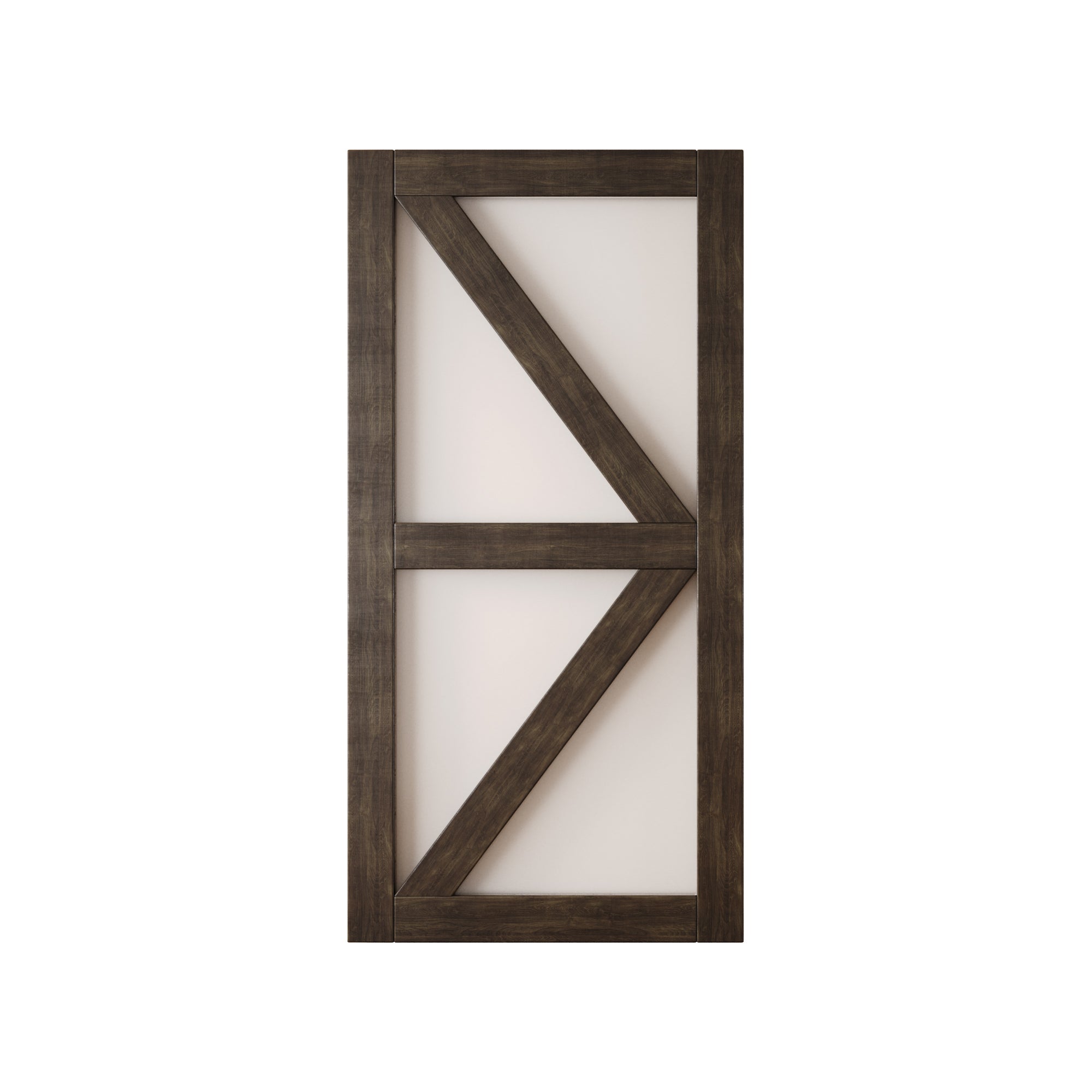 80" Height Ebony Frosted Glass Arrow Design Unassembled & Finished Pine Wood Barn Door (Interior Use Only)