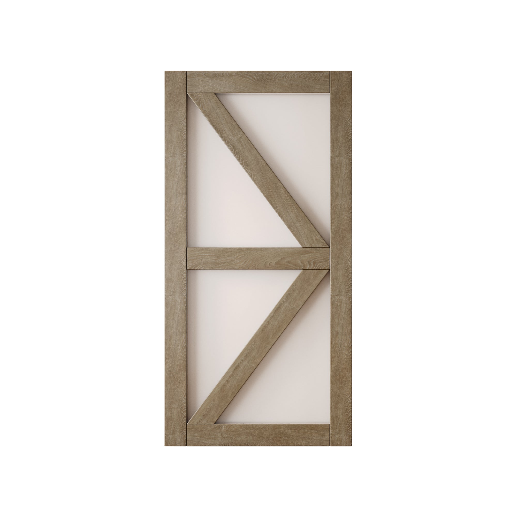 80" Height Classic Gray Frosted Glass Arrow Design Unassembled & Finished Pine Wood Barn Door (Interior Use Only)