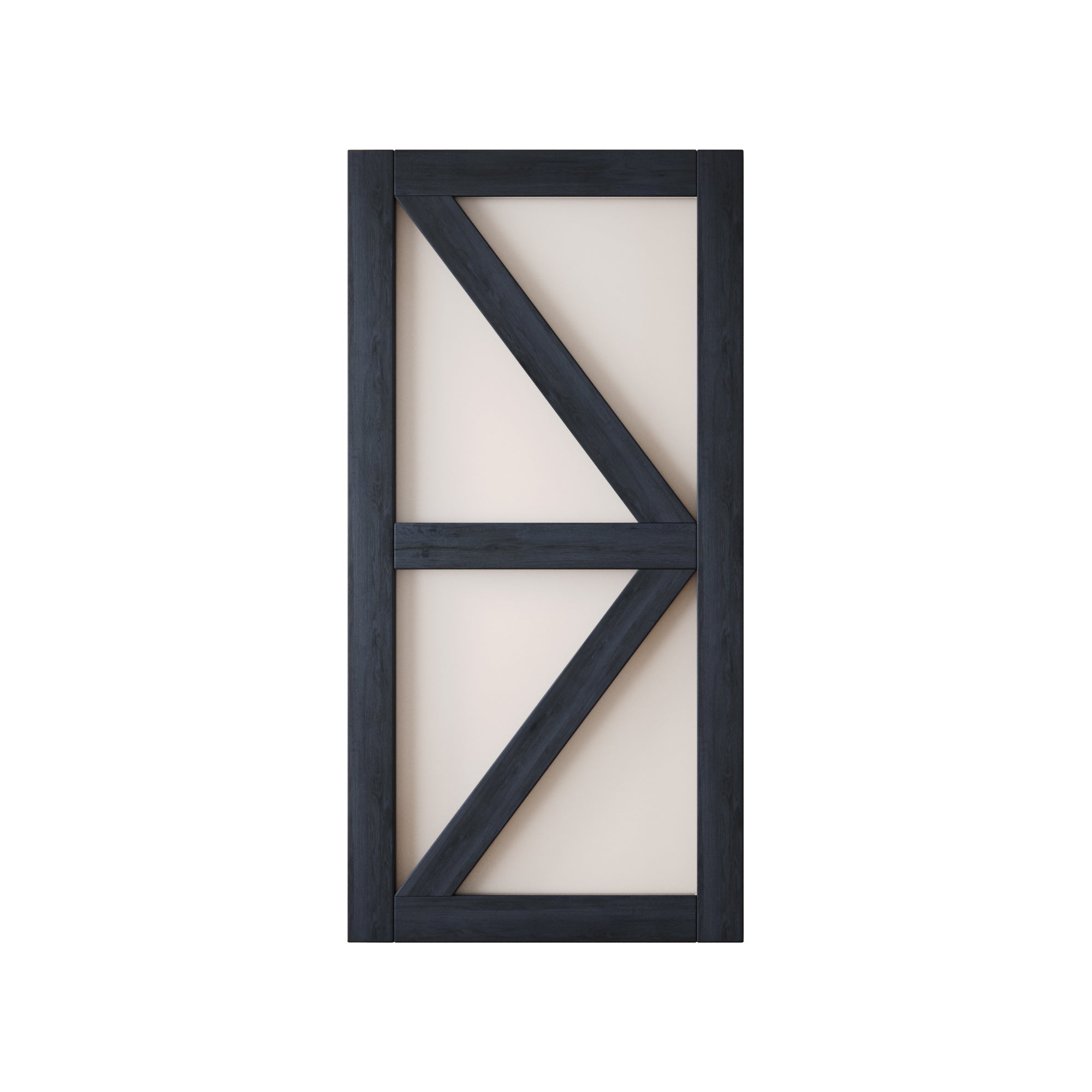 80" Height Navy Frosted Glass Arrow Design Unassembled & Finished Pine Wood Barn Door (Interior Use Only)