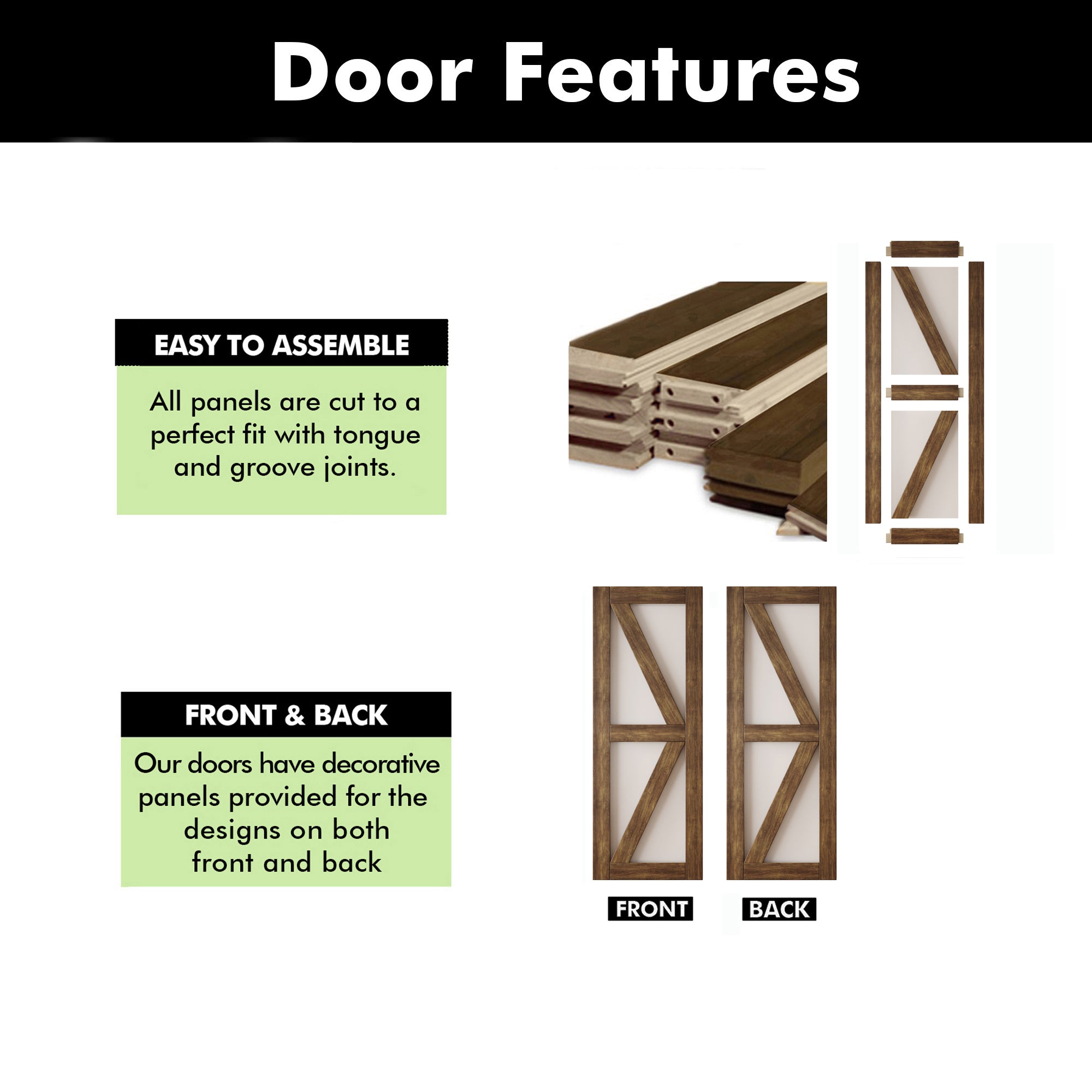 80" Height Dark Walnut Frosted Glass Arrow Design Unassembled & Finished Pine Wood Barn Door (Interior Use Only)