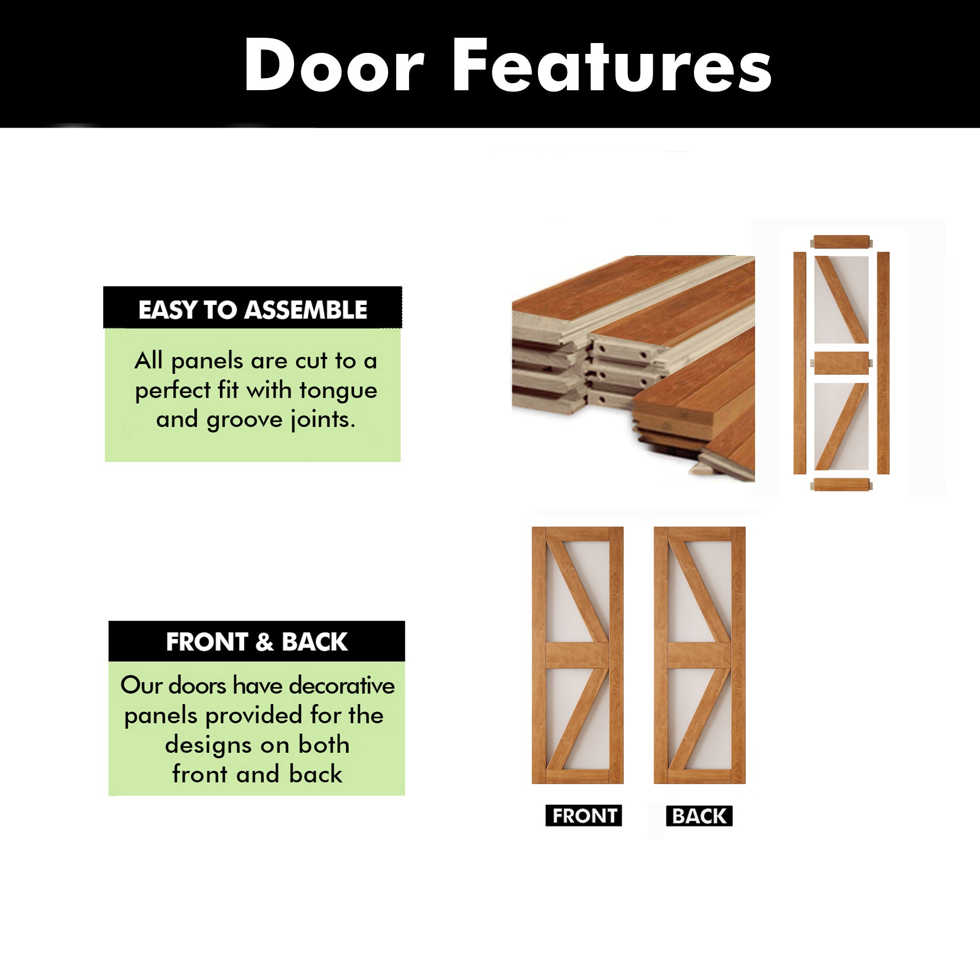 84" Height Early American Frosted Glass Arrow Design Unassembled & Finished Pine Wood Barn Door (Interior Use Only)