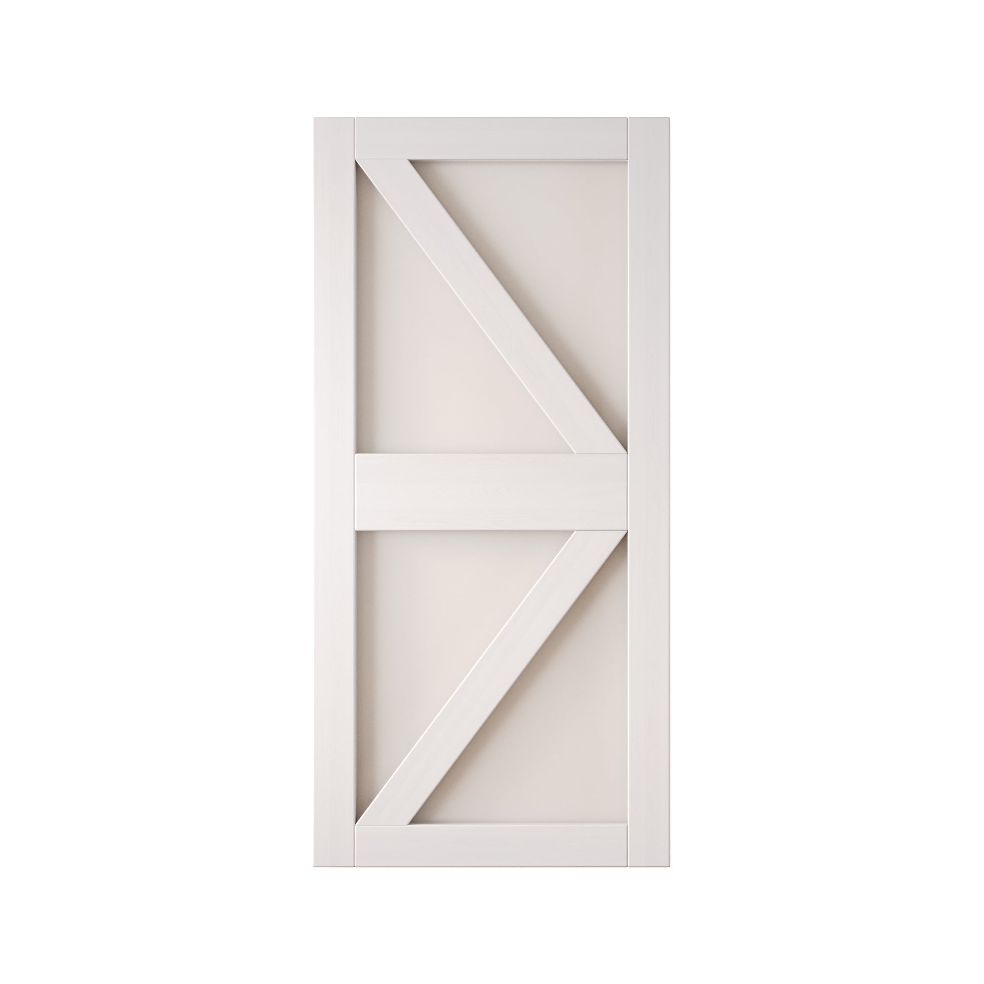 84" Height White Frosted Glass Arrow Design Unassembled & Finished Pine Wood Barn Door (Interior Use Only)