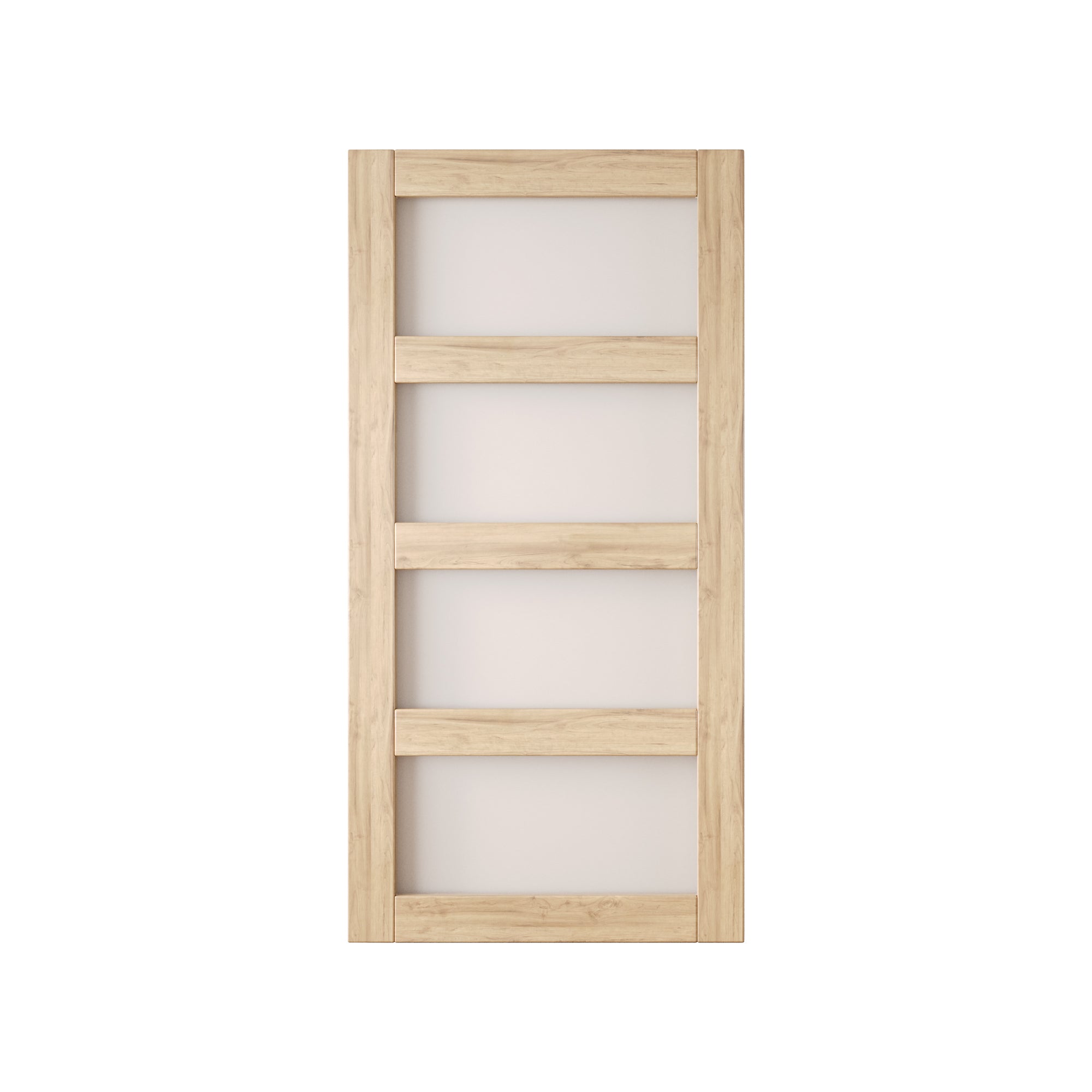80" Height 4-Lite Frosted Glass Unassembled & Unfinished Pine Wood Barn Door (Interior Use Only)