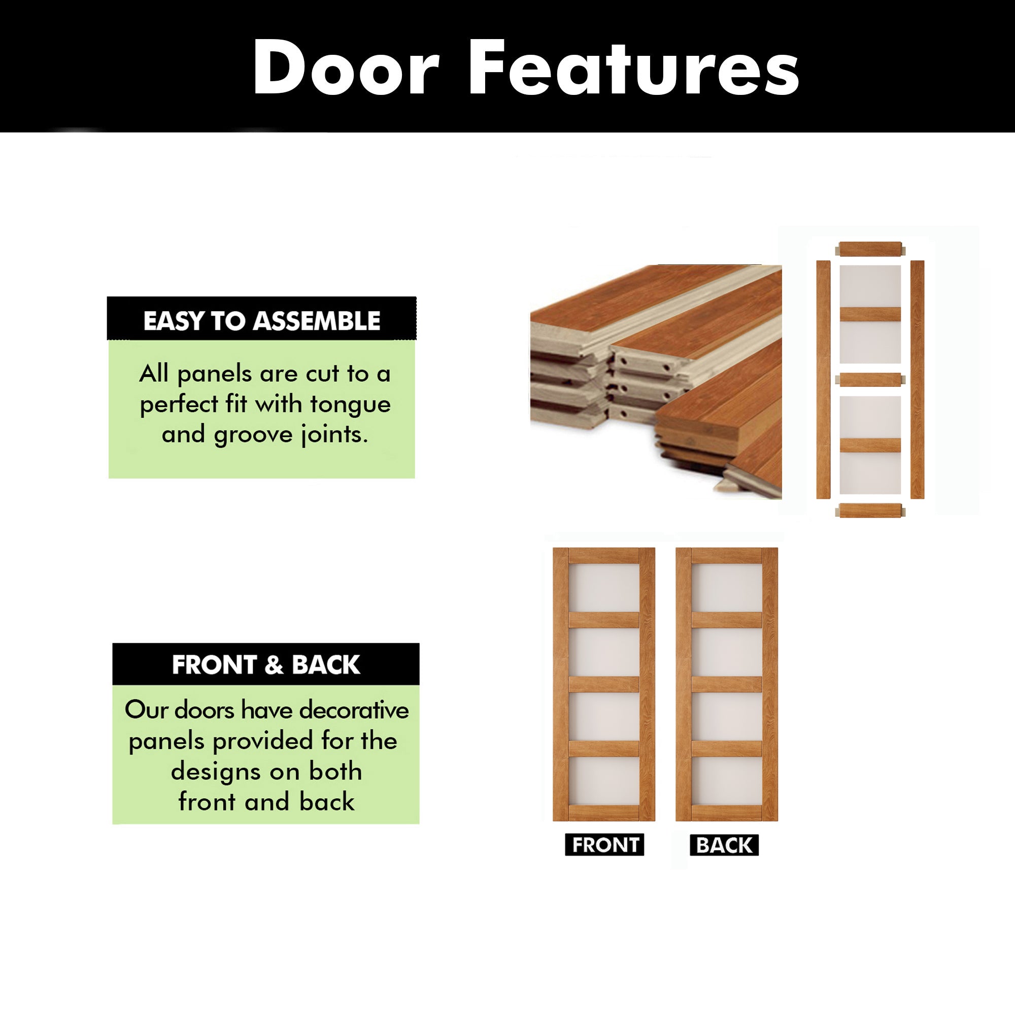 80" Height Early American 4-Lite Frosted Glass Unassembled & Finished Pine Wood Barn Door (Interior Use Only)