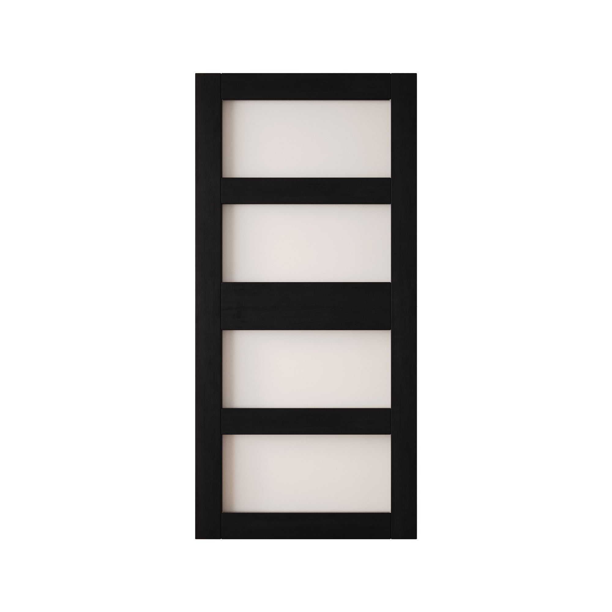 84" Height Black 4-Lite Frosted Glass Unassembled & Finished Pine Wood Barn Door (Interior Use Only)