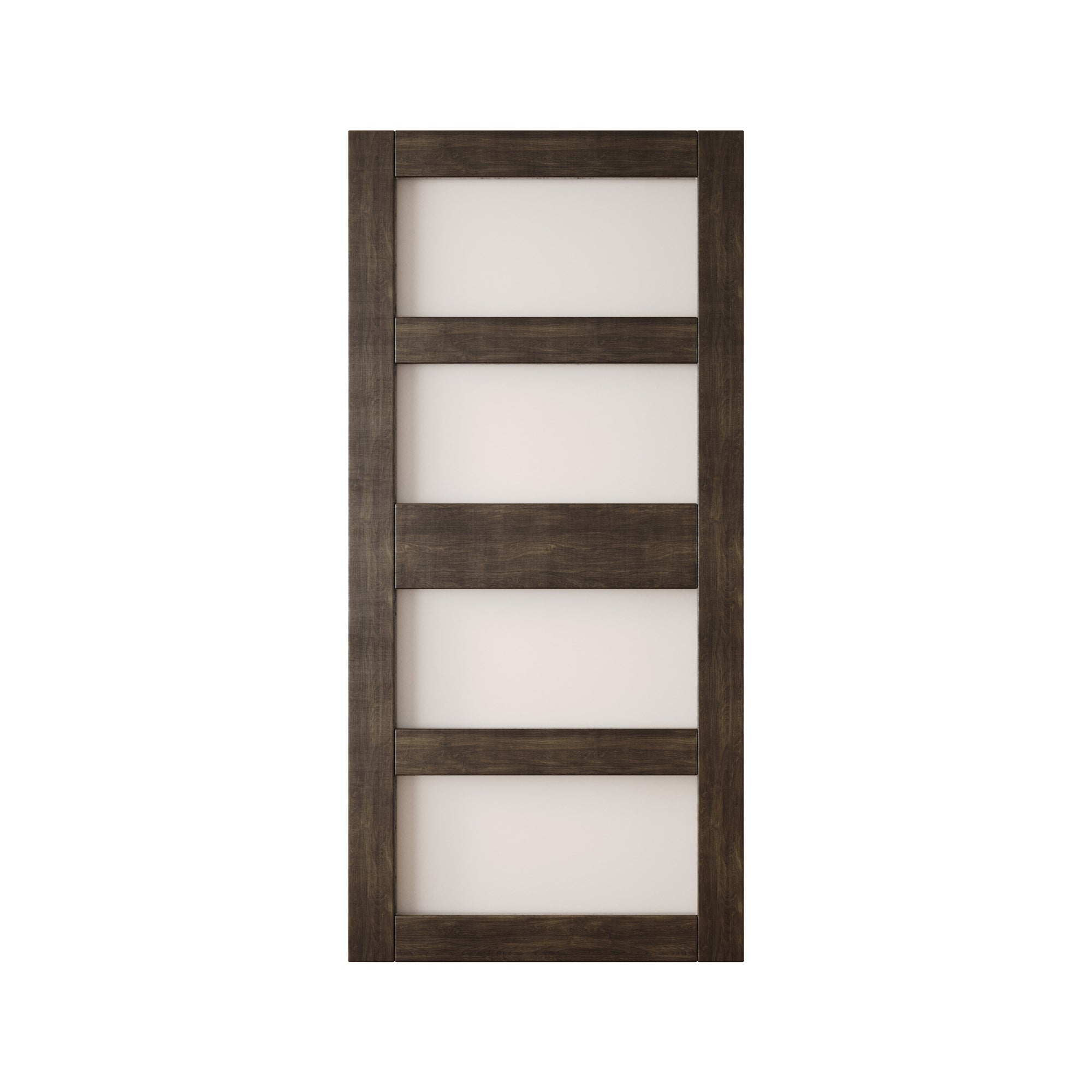 84" Height Ebony 4-Lite Frosted Glass Unassembled & Finished Pine Wood Barn Door (Interior Use Only)